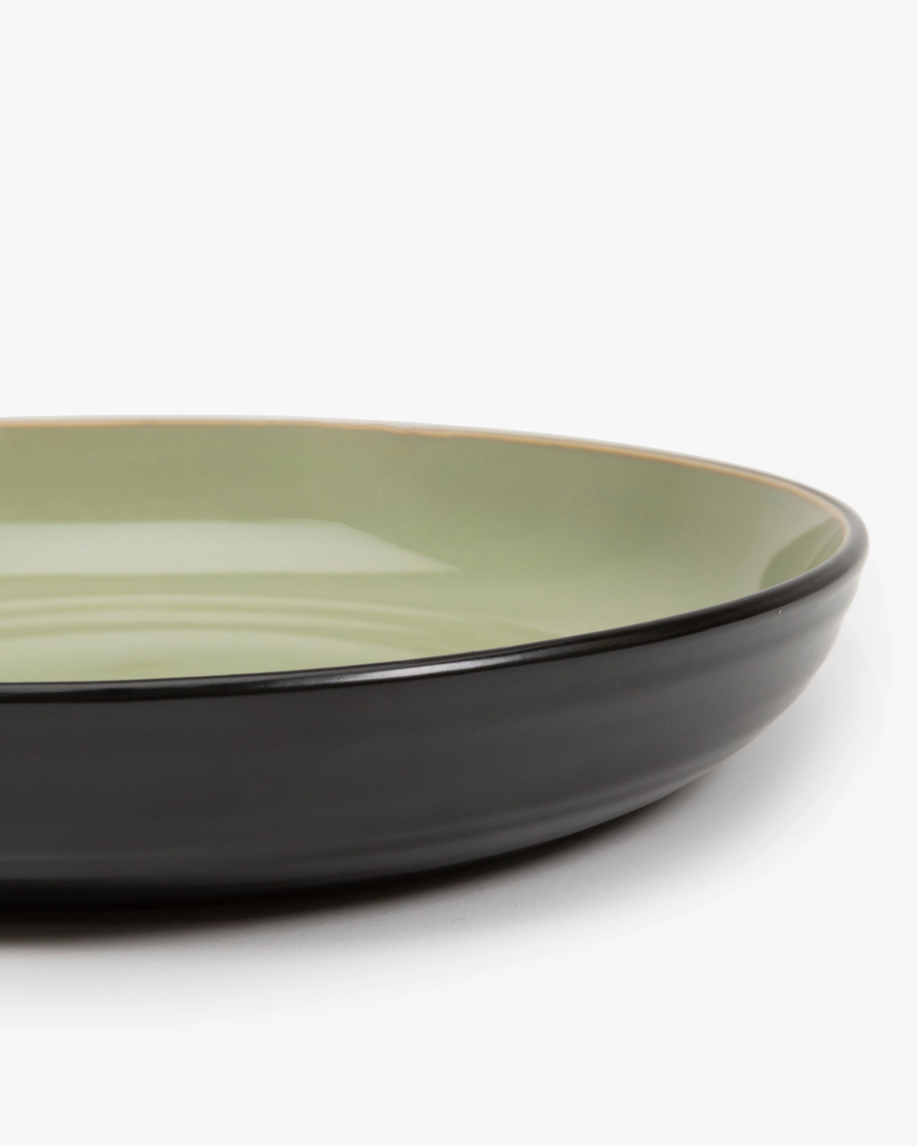 Serving plate M green/black Pure