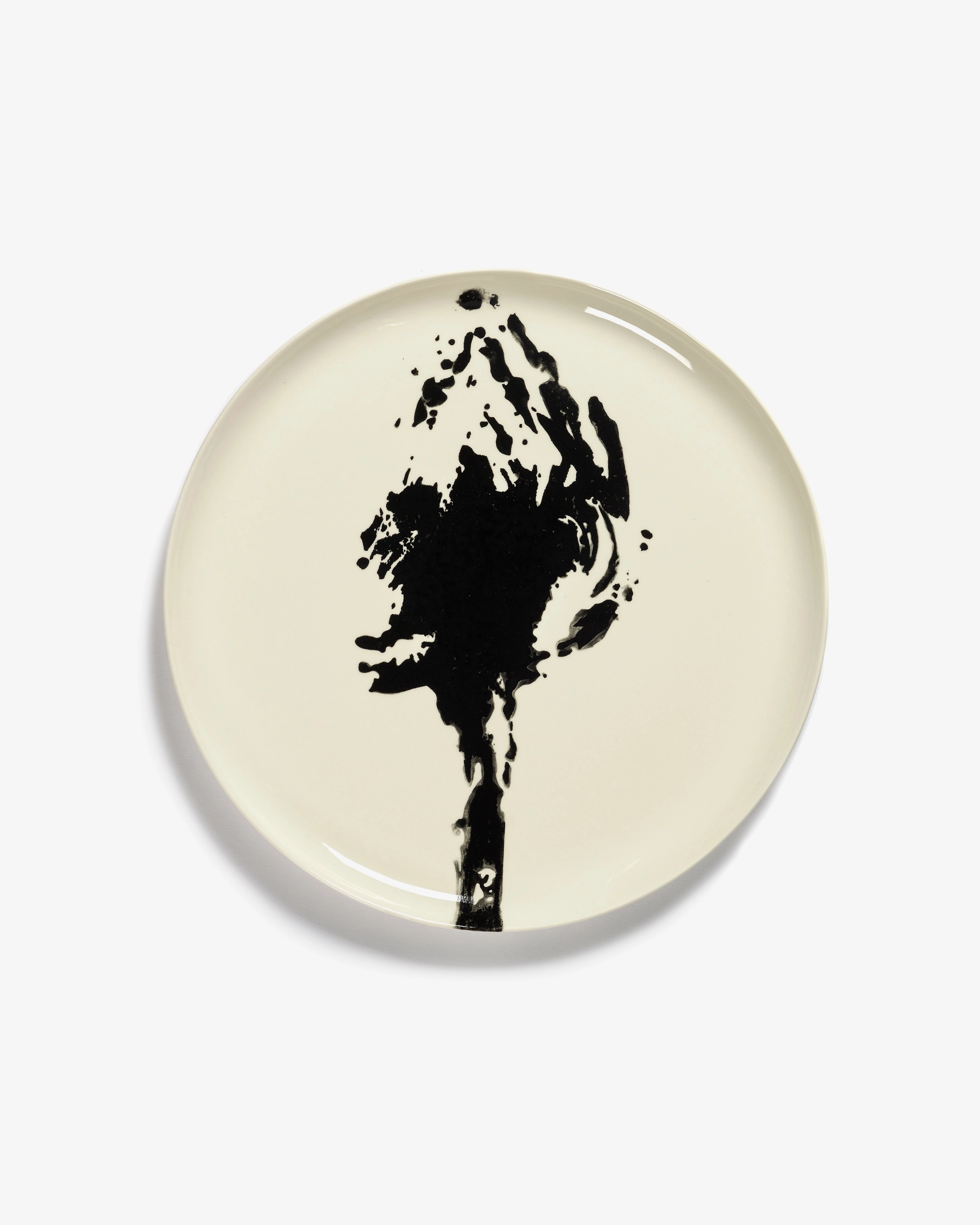 Serving plate off-white - black artichoke Feast