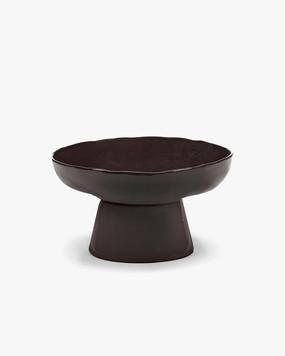 Serving plate on foot ebony La Mre