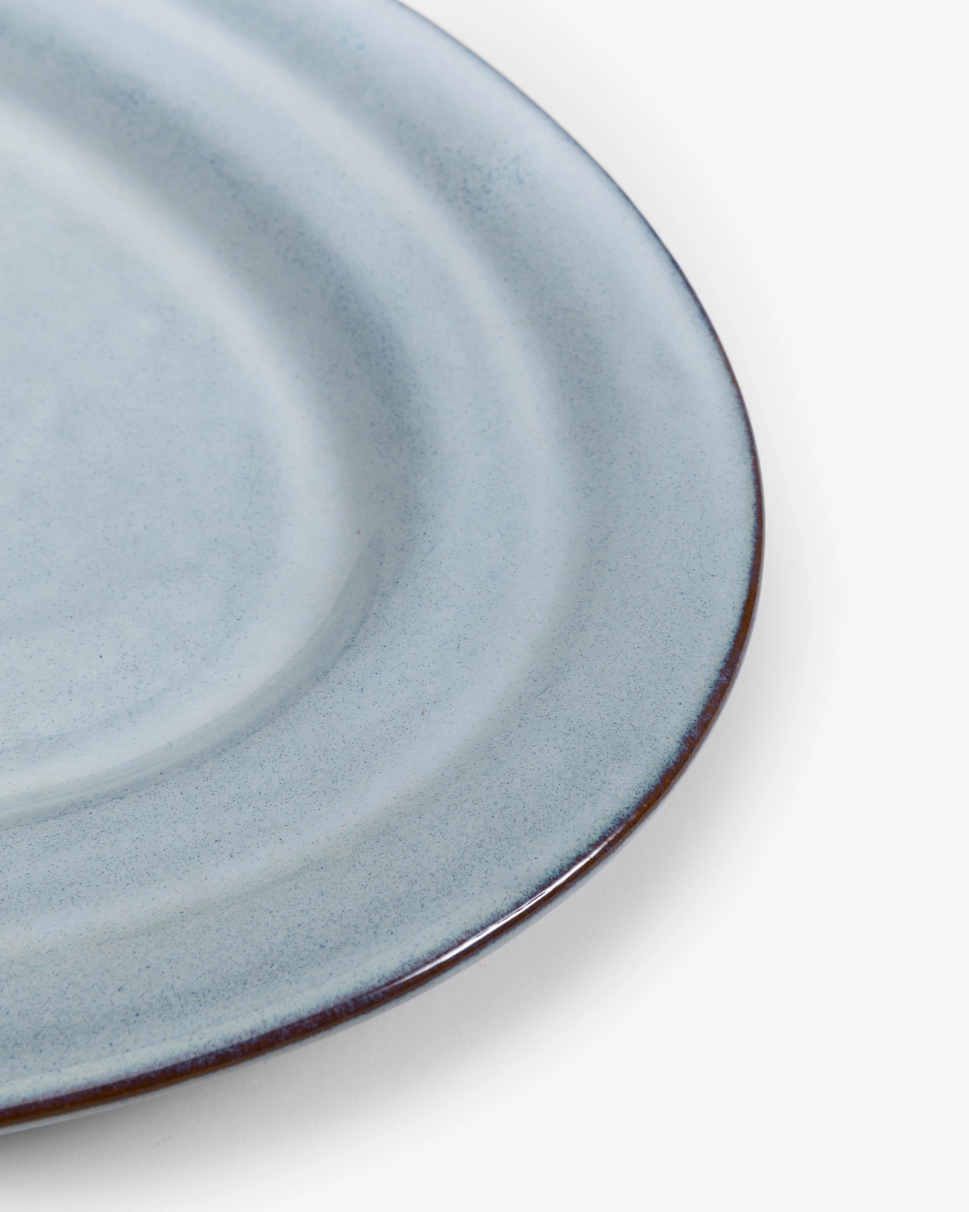 Serving plate oval blue Pure