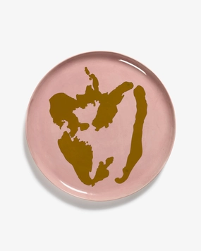 Serving plate pink - golden pepper Feast