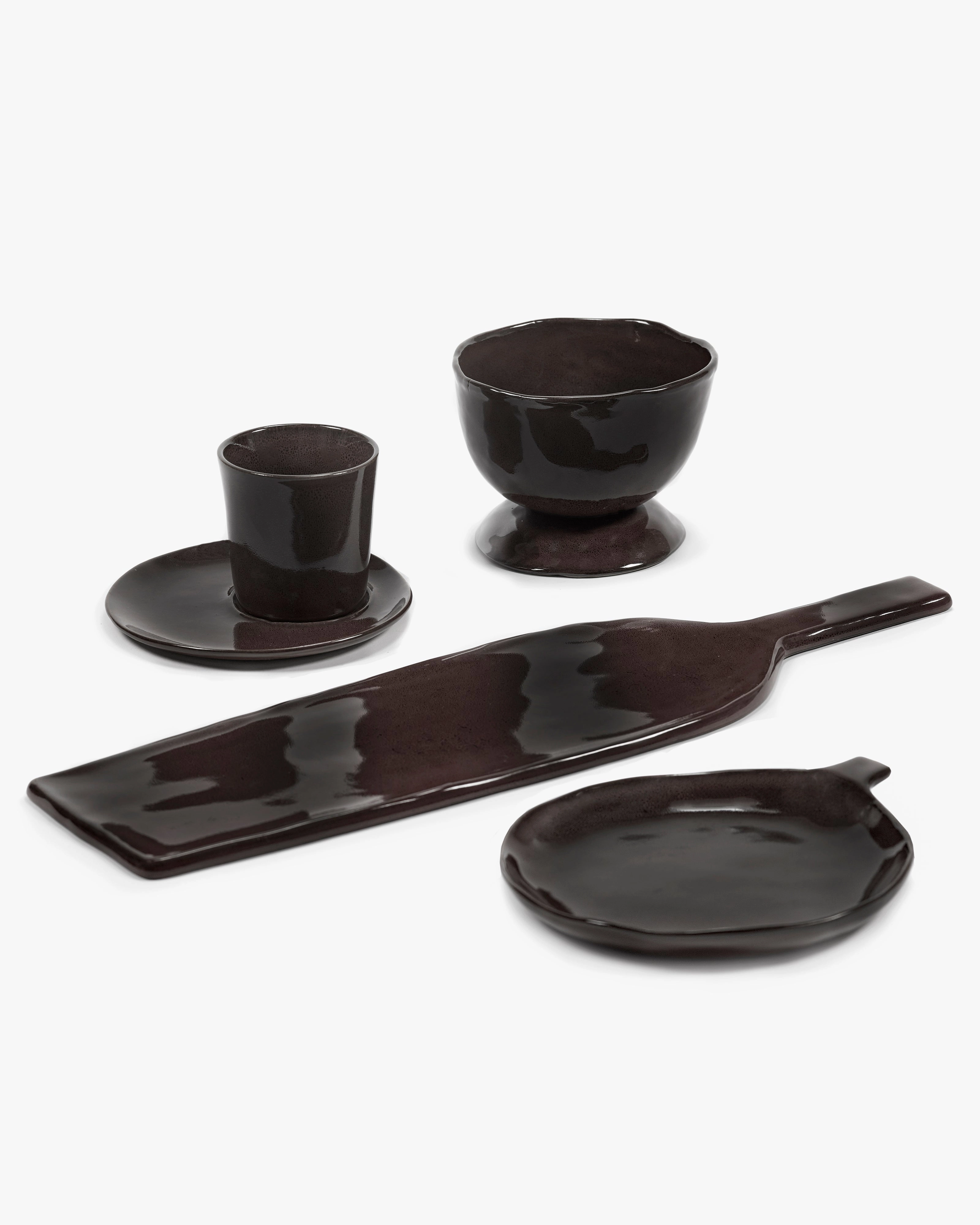 Serving plate rectangular ebony La Mre