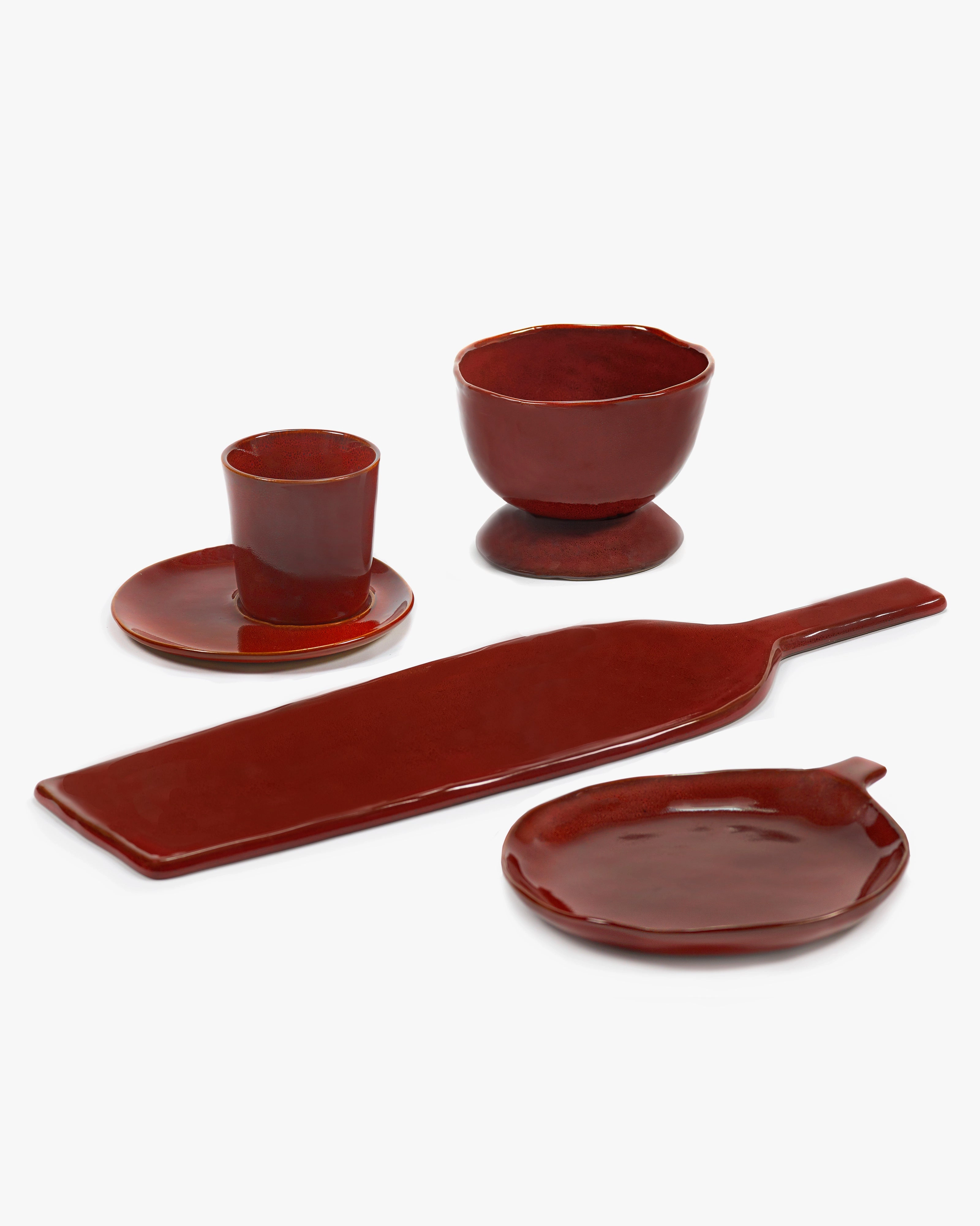 Serving plate rectangular venetian red La Mre