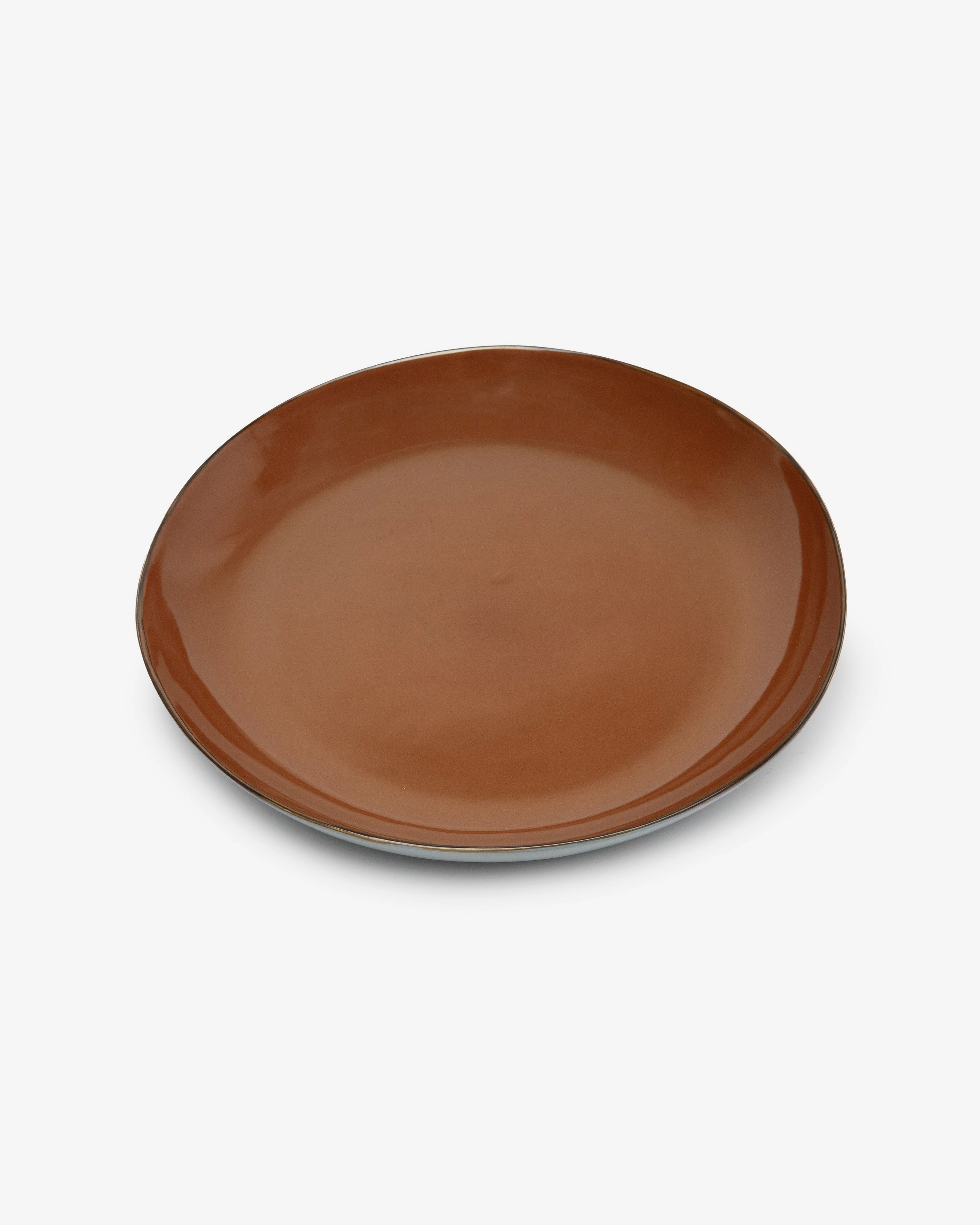 Serving plate rust/smoky blue Terres de rves