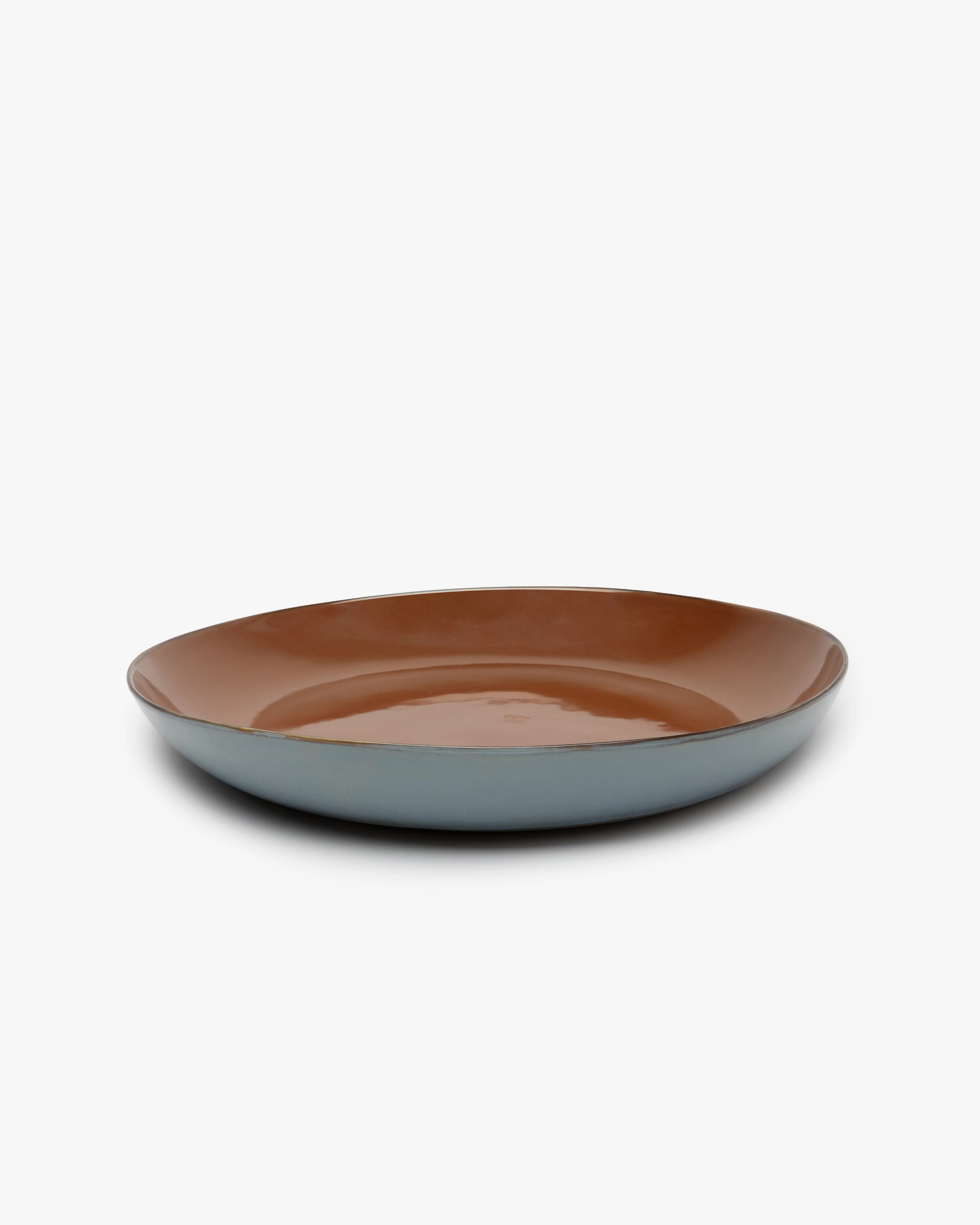 Serving plate rust/smoky blue Terres de rves