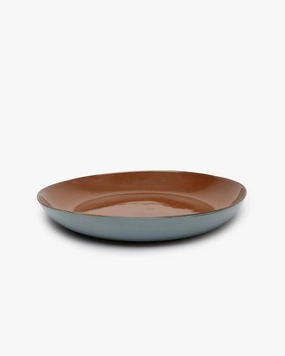 Serving plate rust/smoky blue Terres de rves