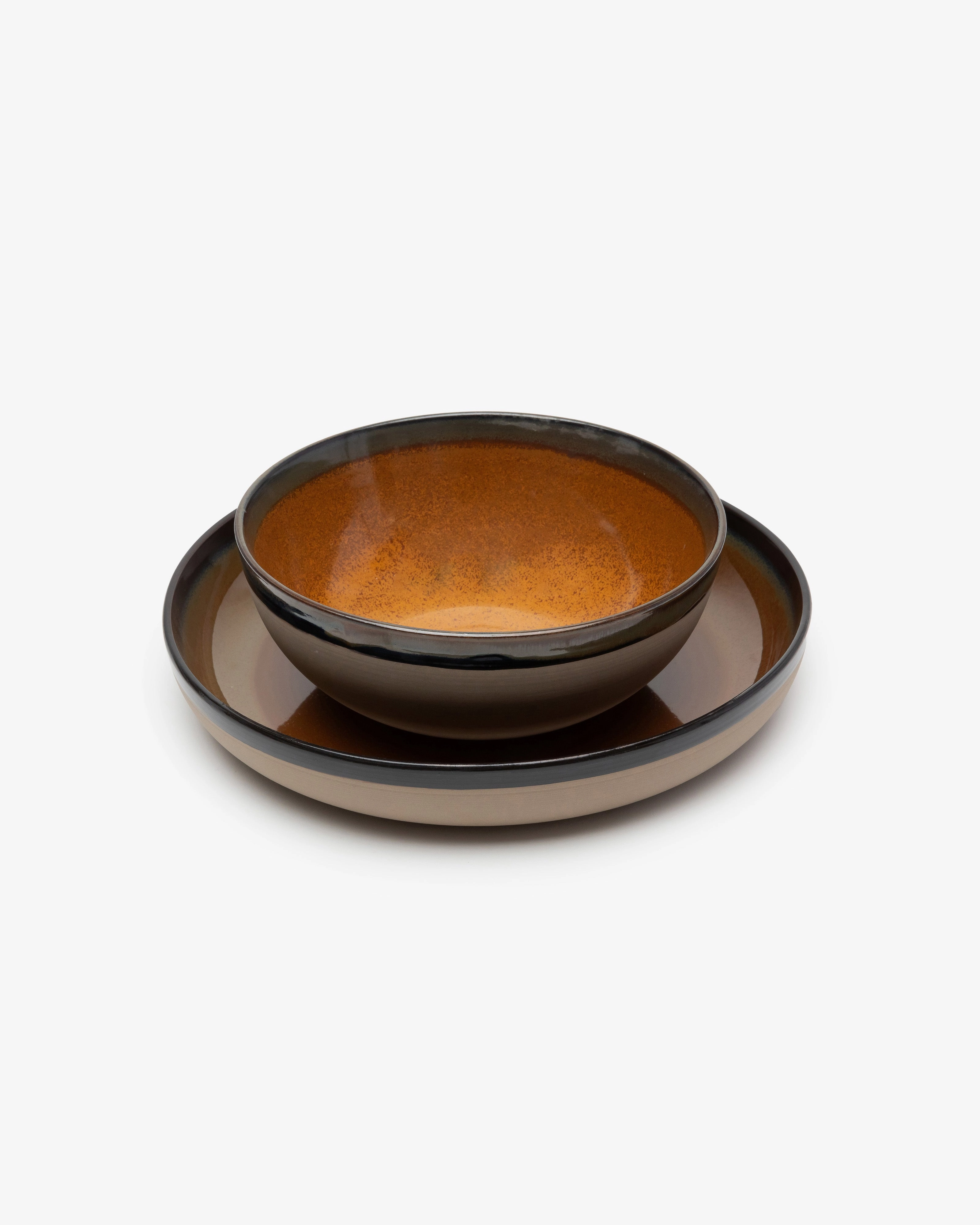 Serving plate rusty brown Surface