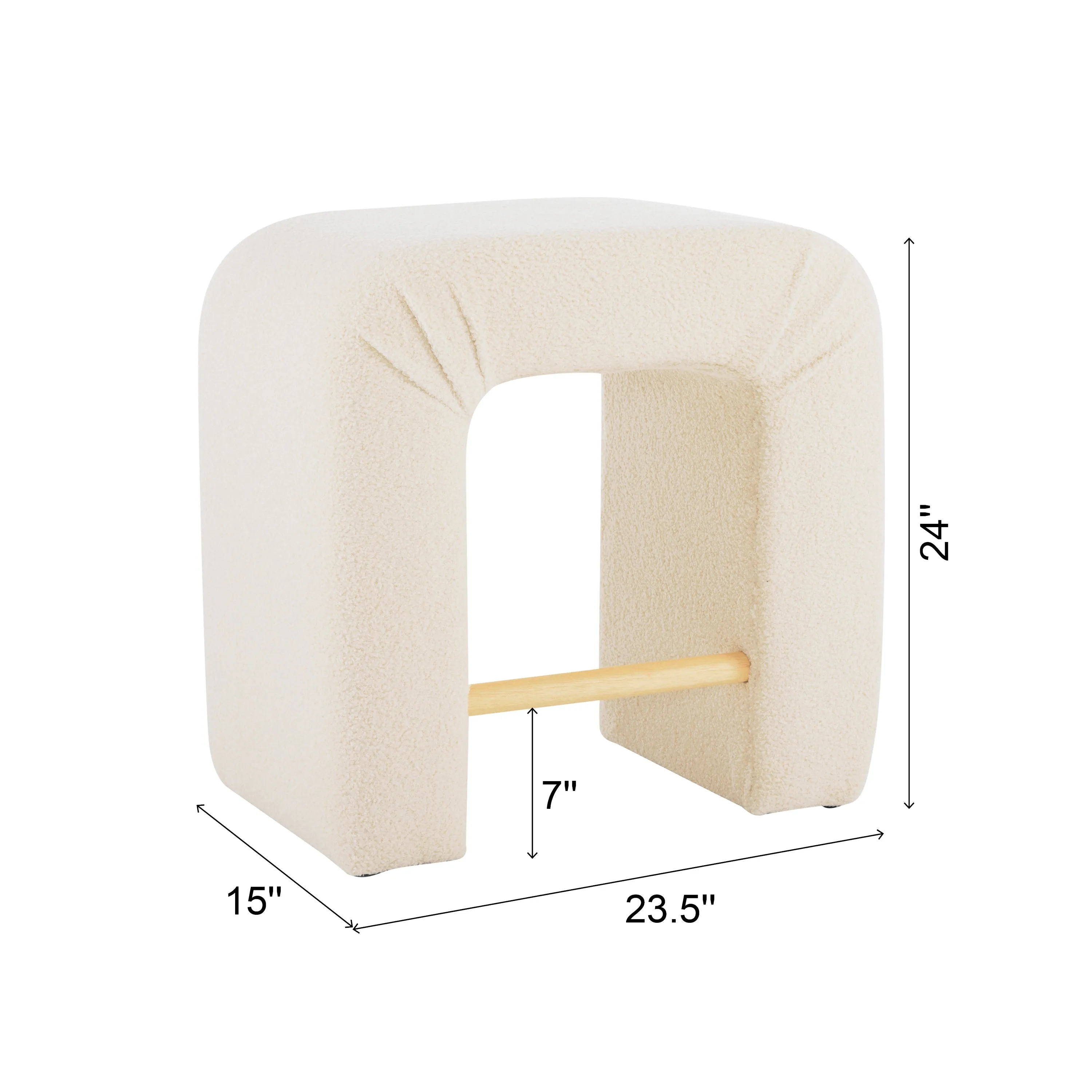 Set of 2 Modern Inverted U-Shape Bar Stools