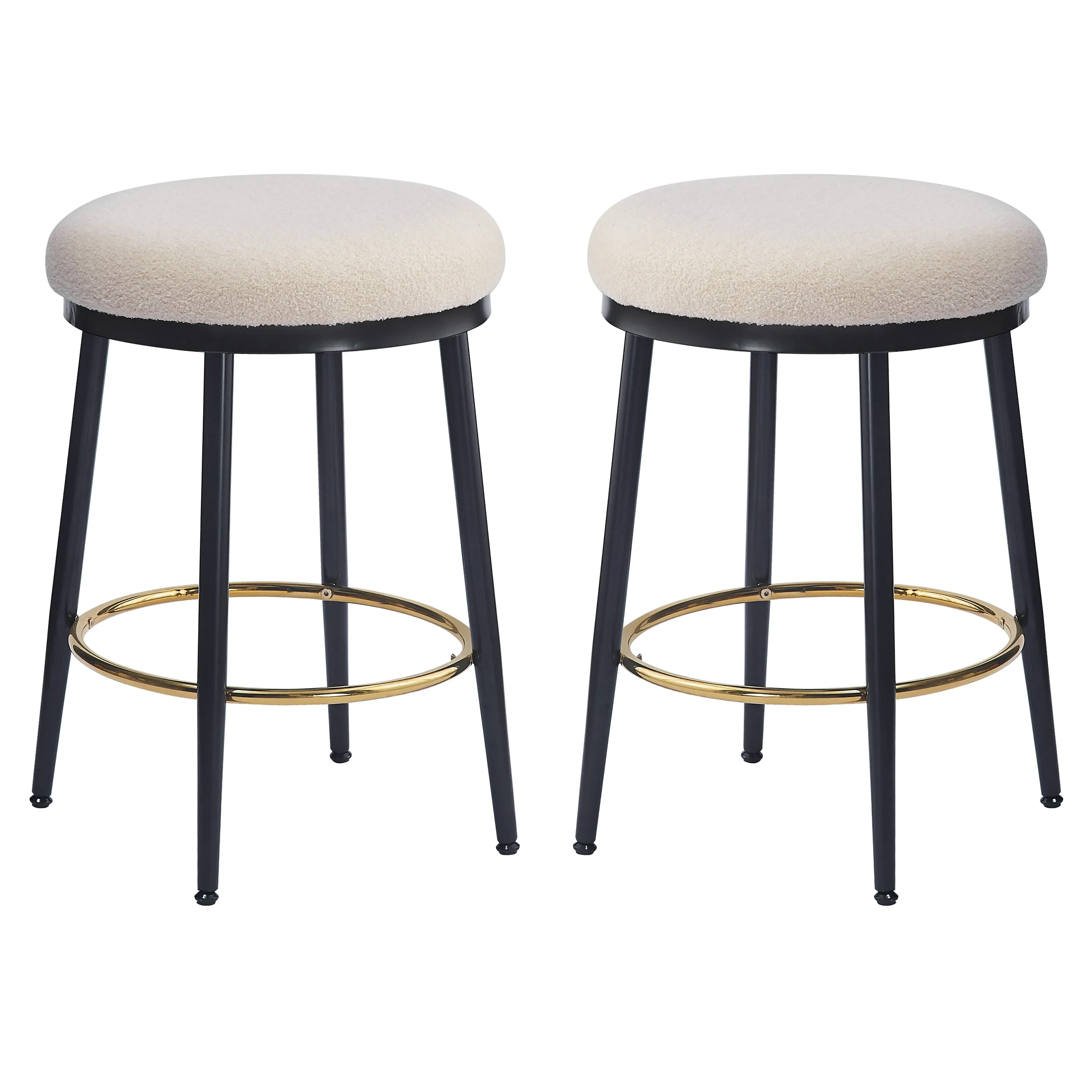 Set of 2 Modern Upholstered Counter Stools  24.75" Seat Height