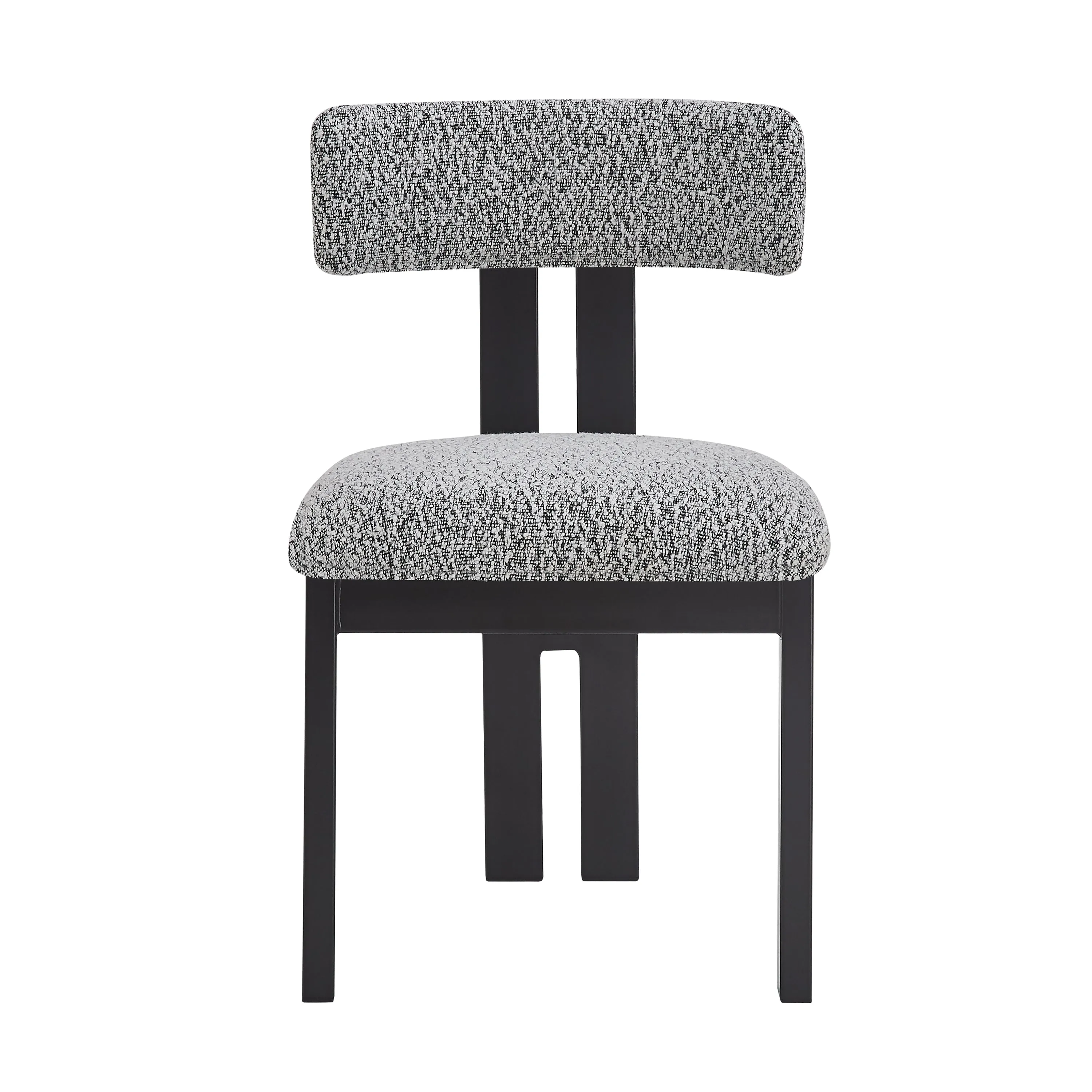 Set of 2 Modern Upholstered Dining Chairs Fabric with Sturdy Iron Frame