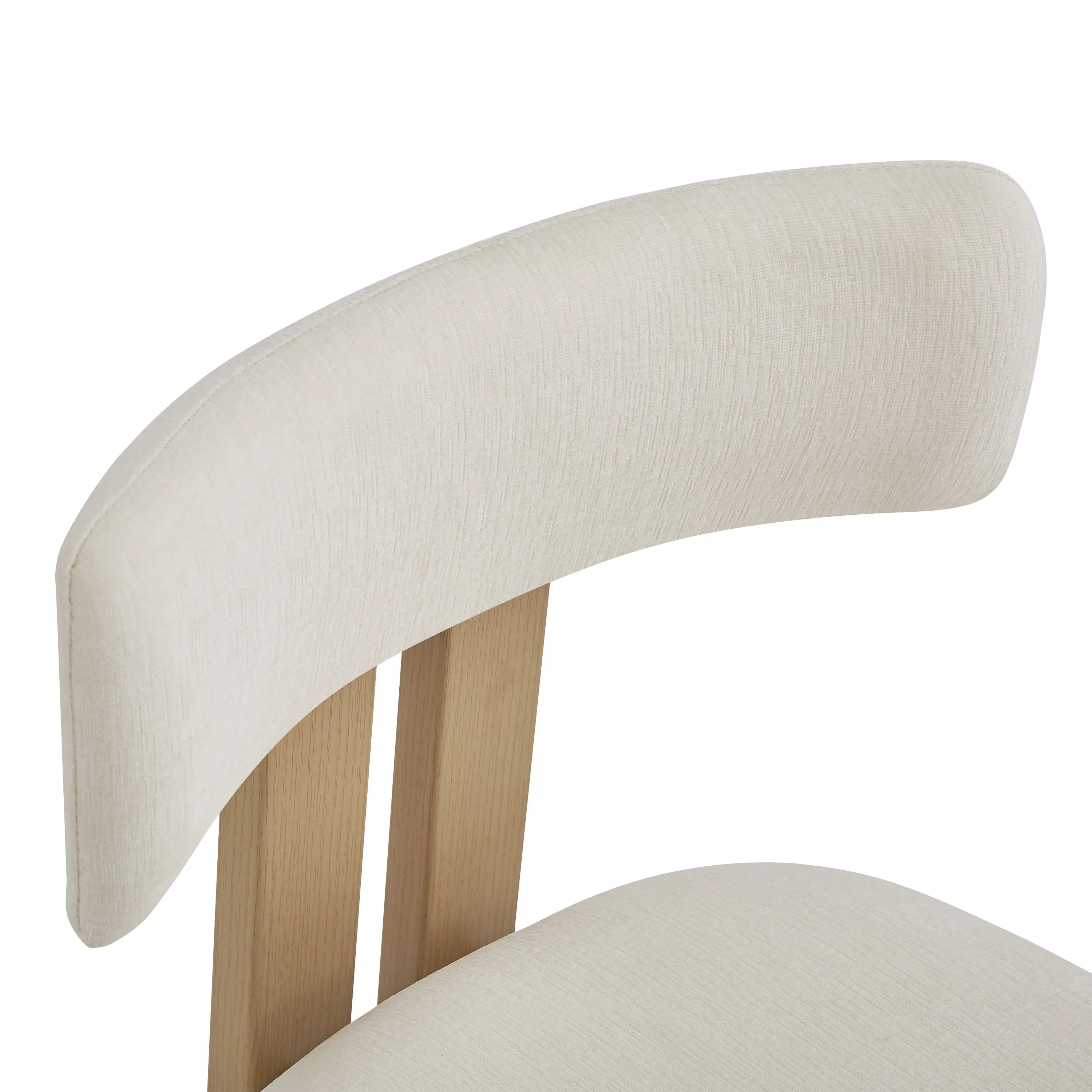 Set of 2 Modern Upholstered Dining Chairs Fabric with Sturdy Iron Frame