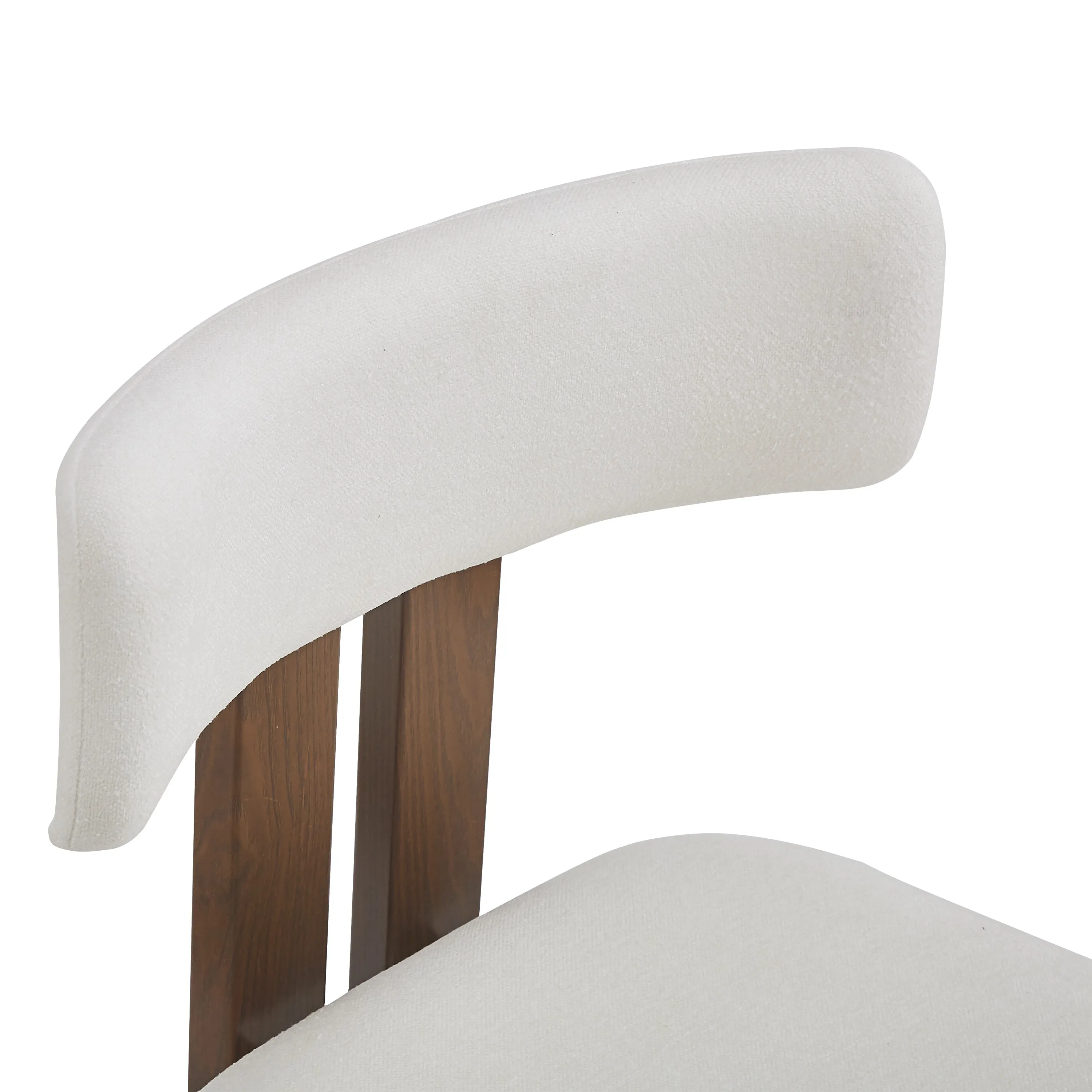 Set of 2 Modern Upholstered Dining Chairs Fabric with Sturdy Iron Frame