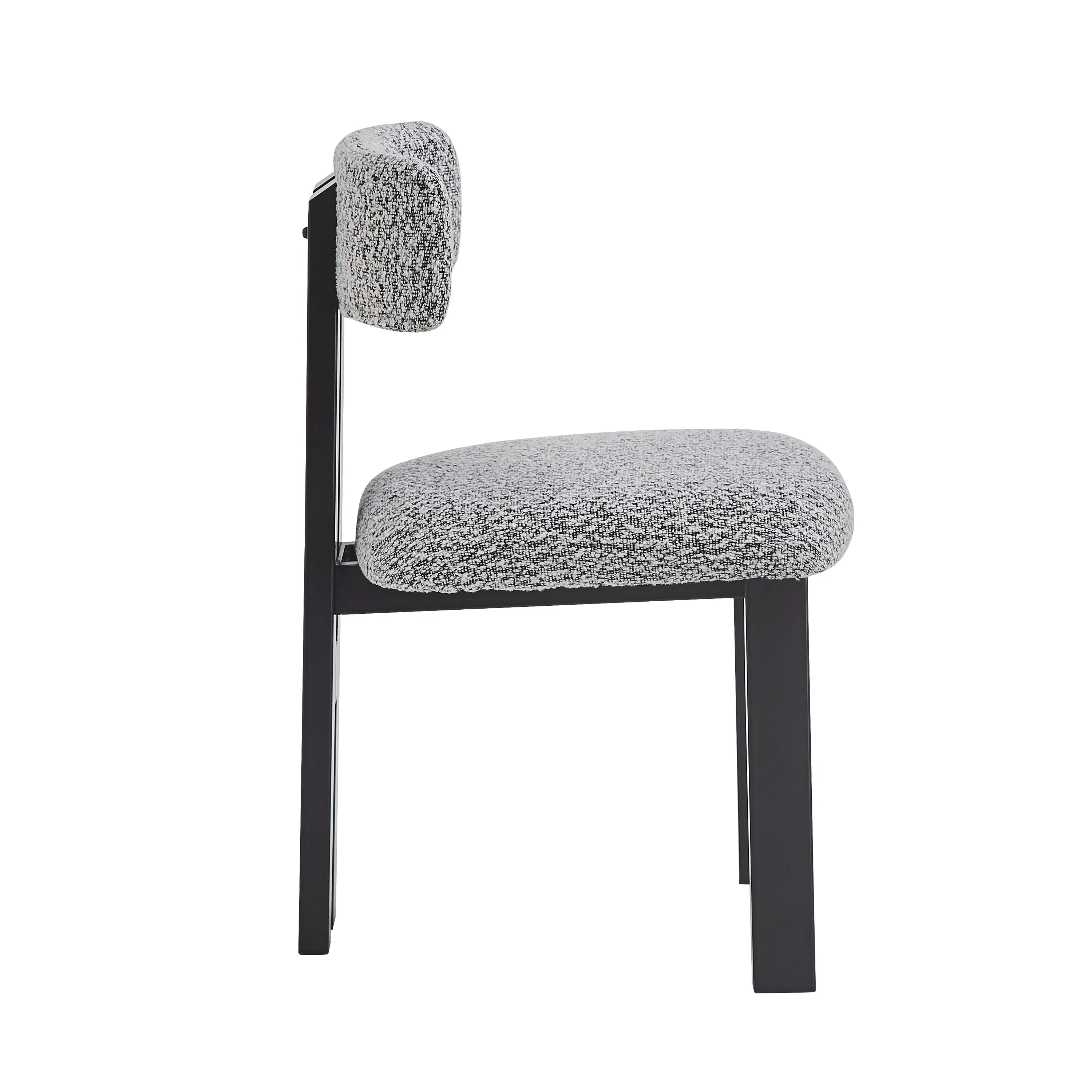 Set of 2 Modern Upholstered Dining Chairs Fabric with Sturdy Iron Frame