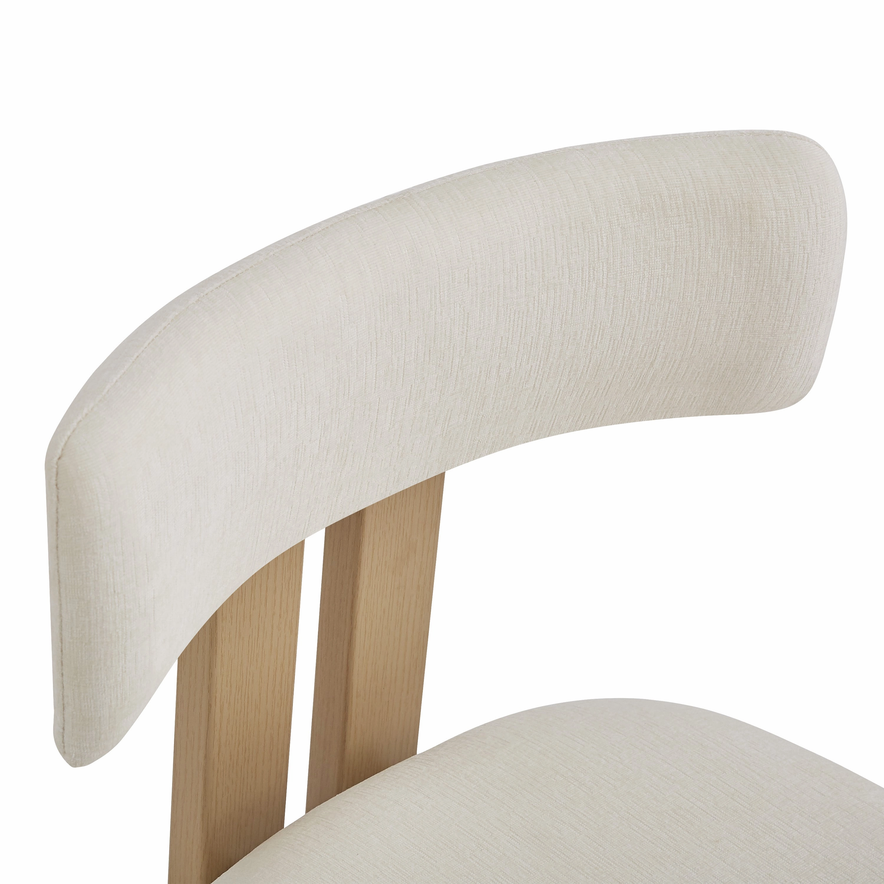 Set of 2 Modern Upholstered Dining Chairs Fabric with Sturdy Iron Frame