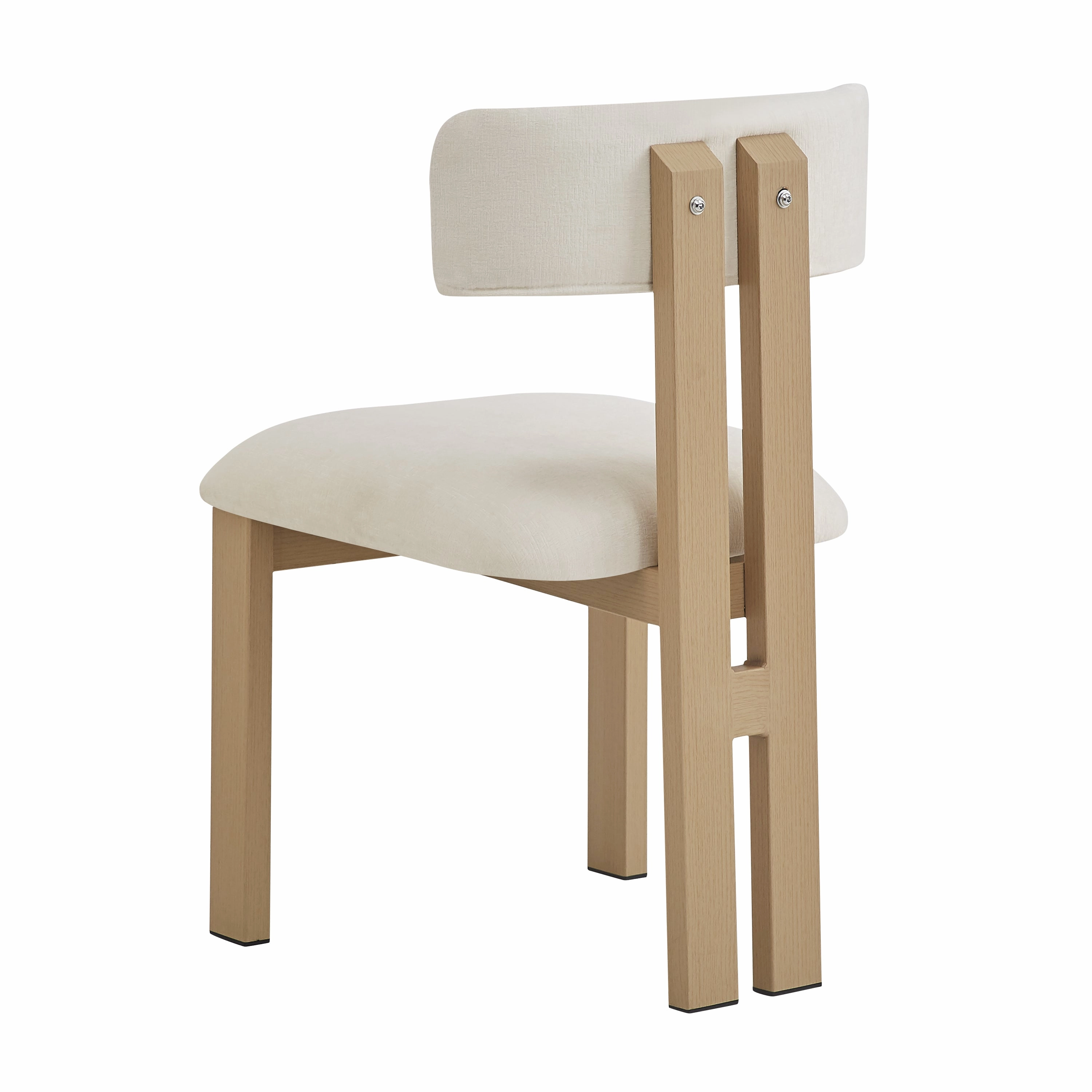 Set of 2 Modern Upholstered Dining Chairs Fabric with Sturdy Iron Frame