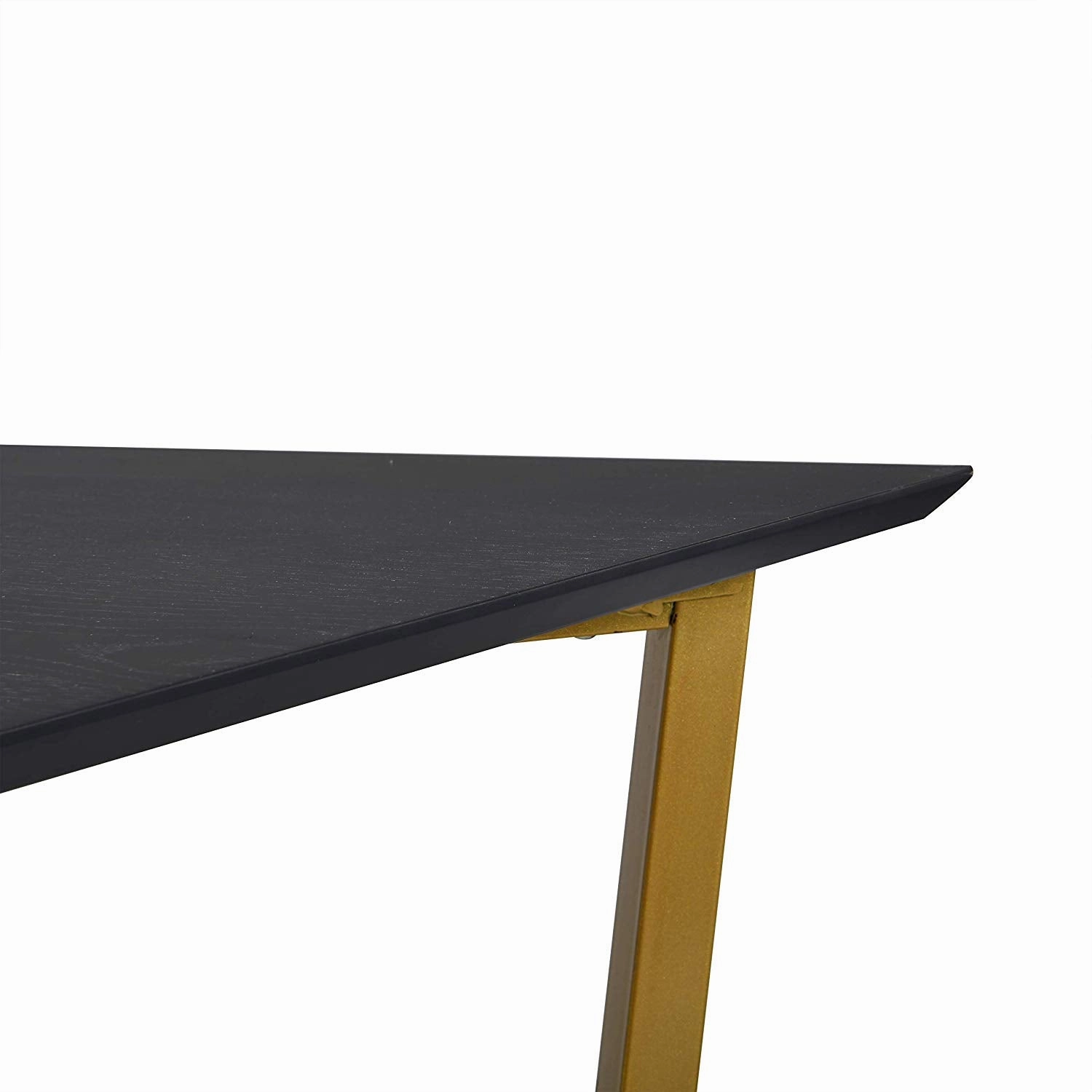 SIERRE 6 Seater Dark Oak Dining Table with Geometric Metal Legs
