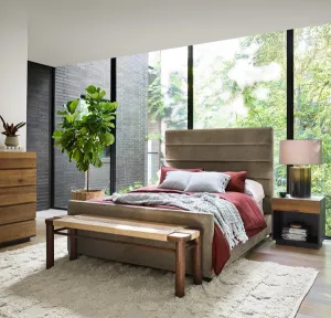 Silver Sage High-Style Velvet Bed bedroom furniture, nightstand