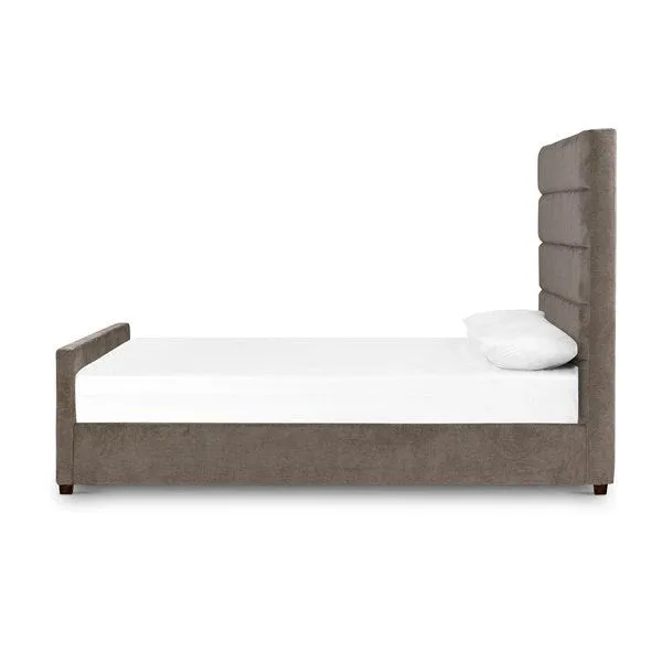 Silver Sage High-Style Velvet Bed