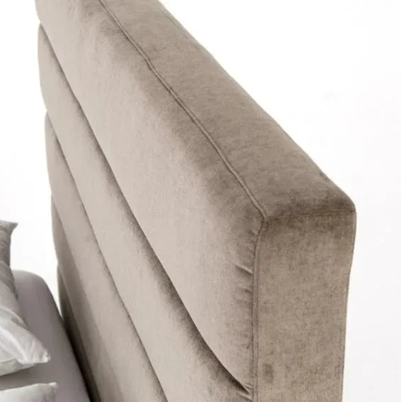 Silver Sage High-Style Velvet Bed
