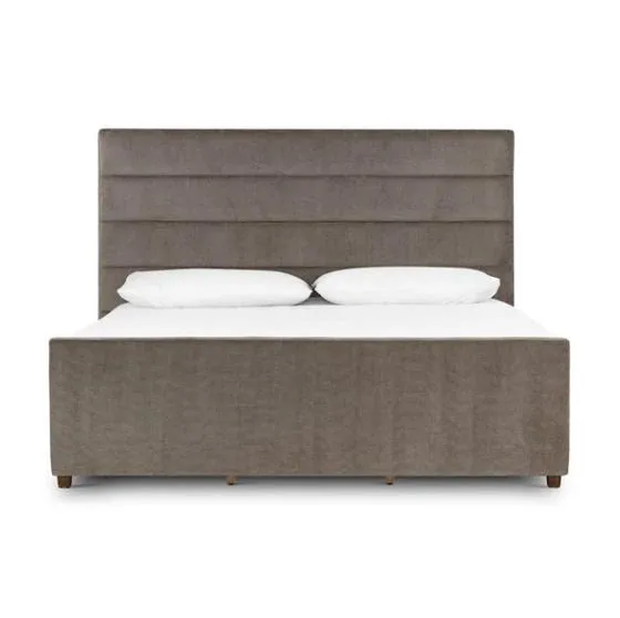 Silver Sage High-Style Velvet Bed