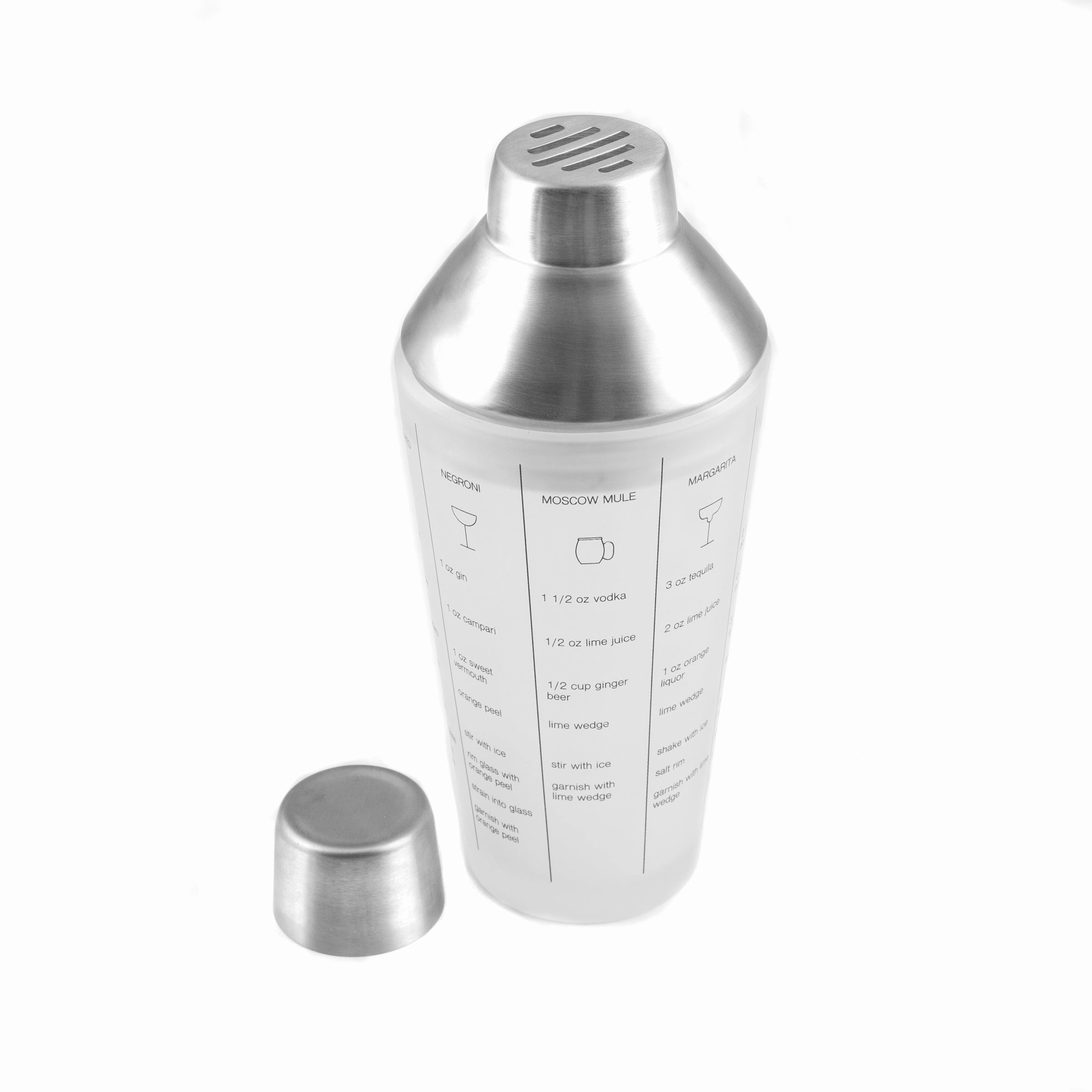 Silver Stainless Steel Glass Recipe Shaker