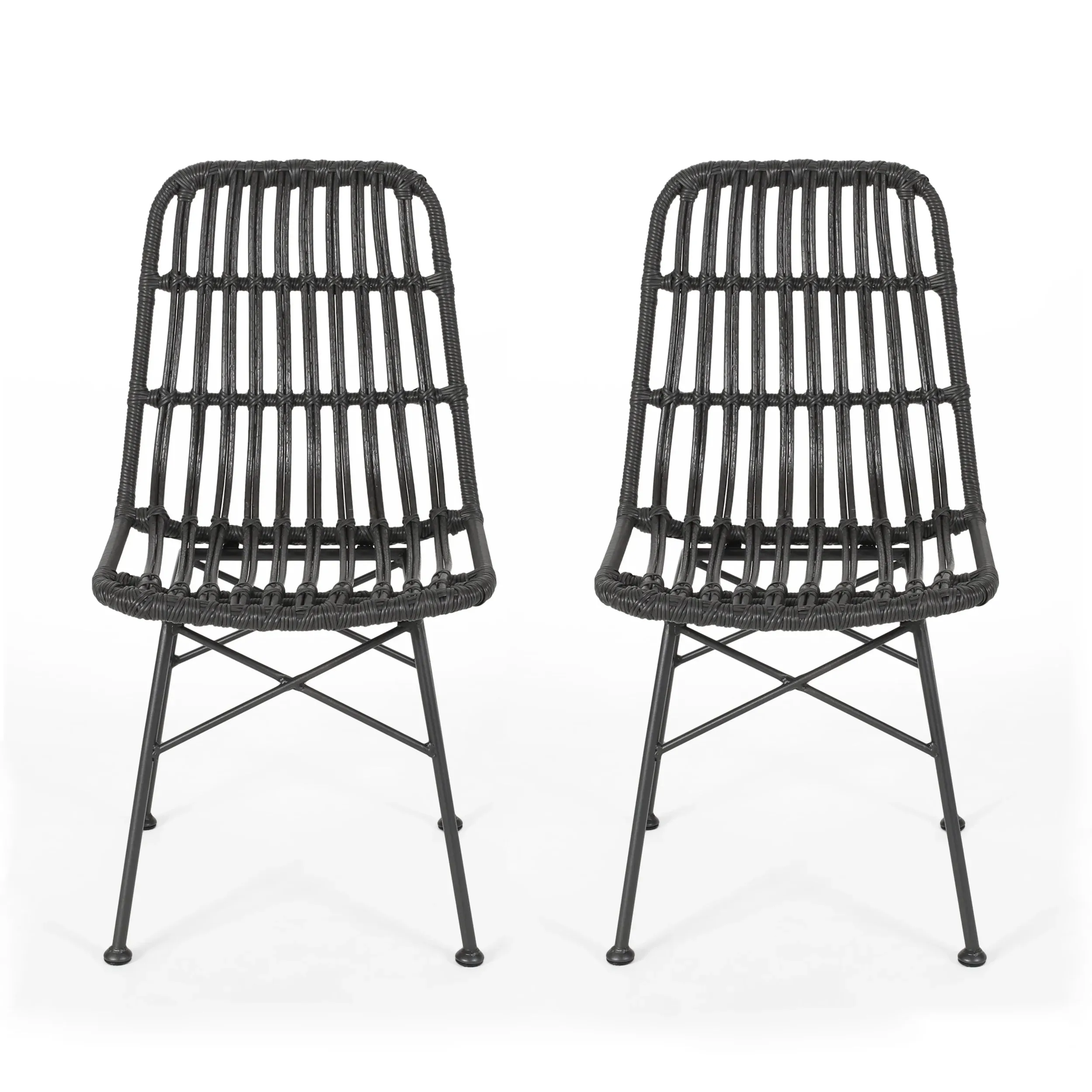 Silverdew Indoor Wicker Dining Chairs (Set of 2) dining table set, 6-piece dining set