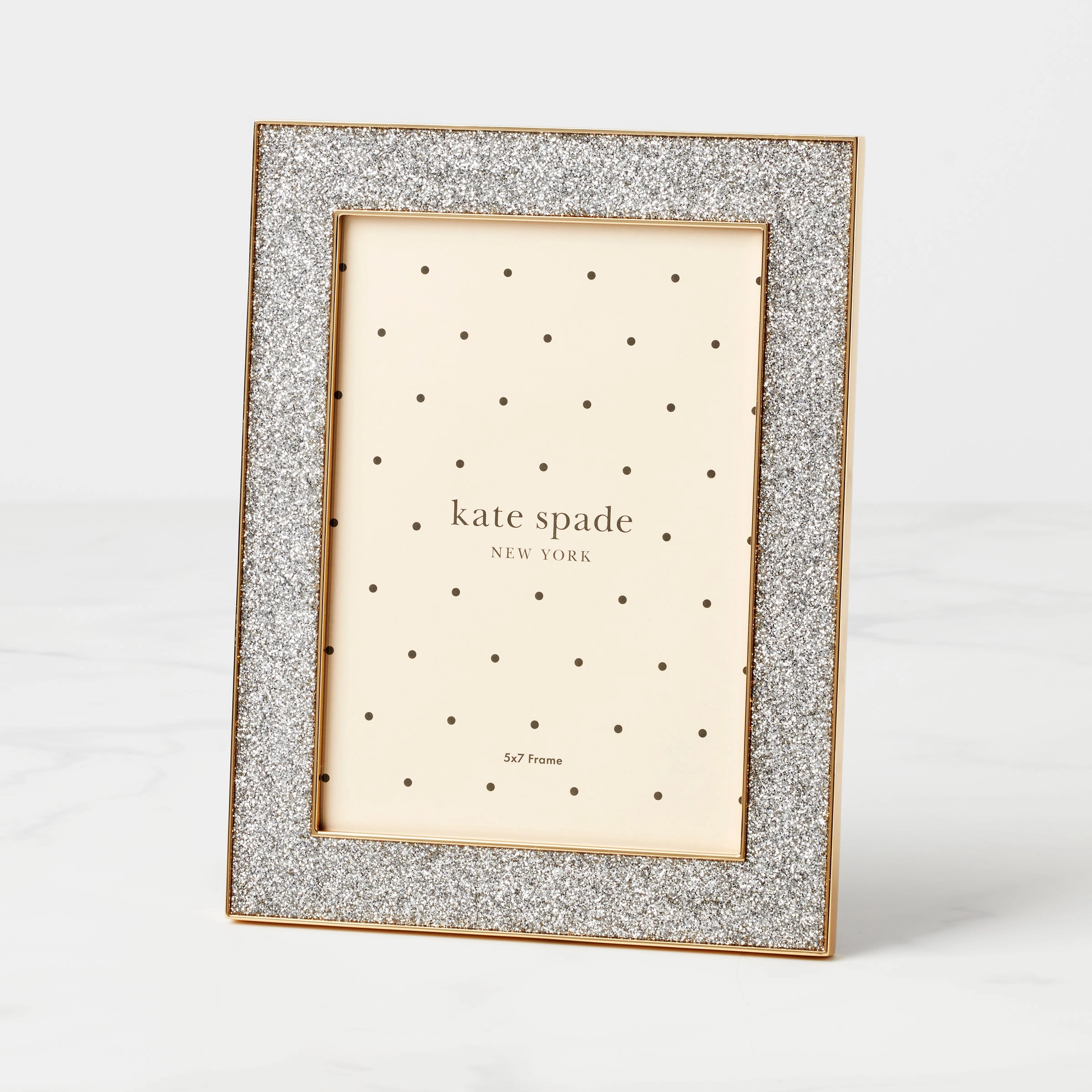Sitting Pretty 5" X 7" Silver Glitter Frame