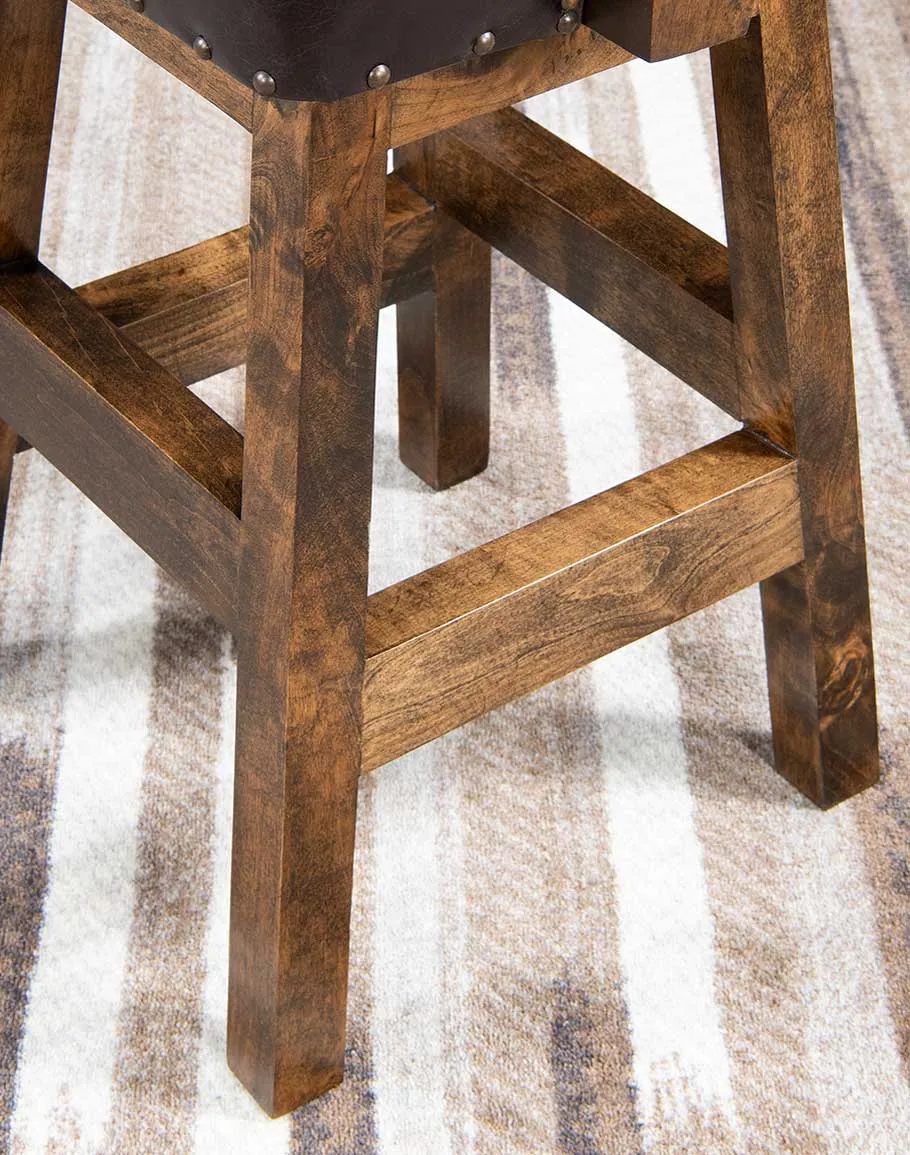 Sleek & Chic Espresso Leather Bar Stool