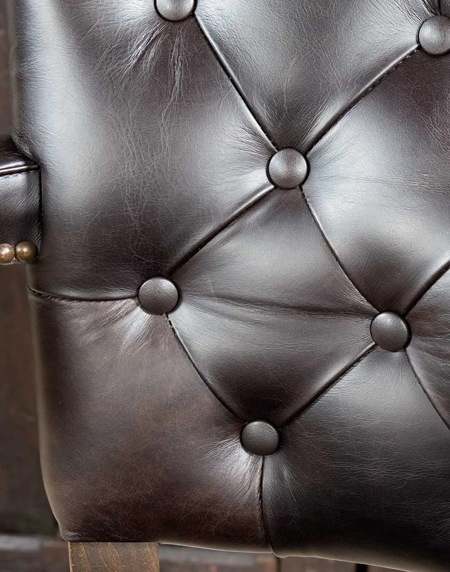 Sleek & Chic Espresso Leather Bar Stool