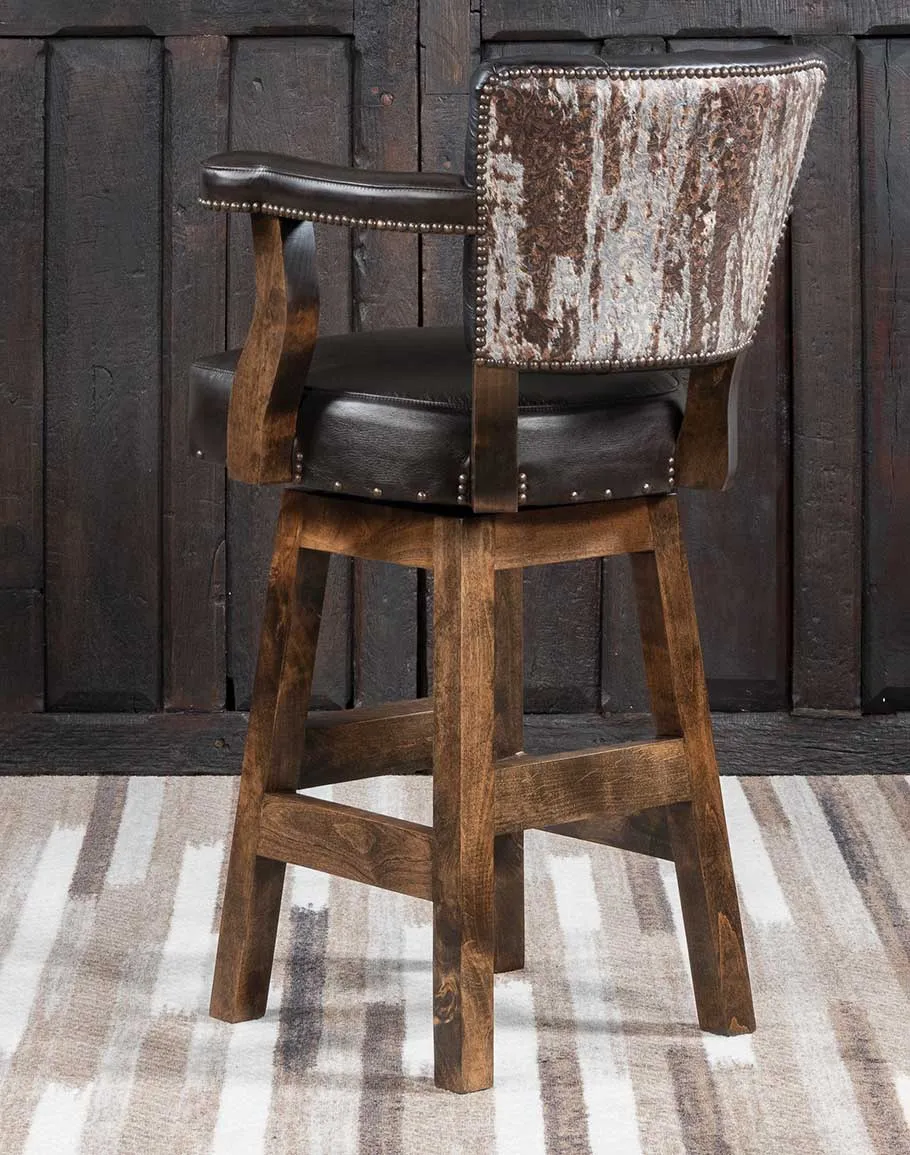 Sleek & Chic Espresso Leather Bar Stool