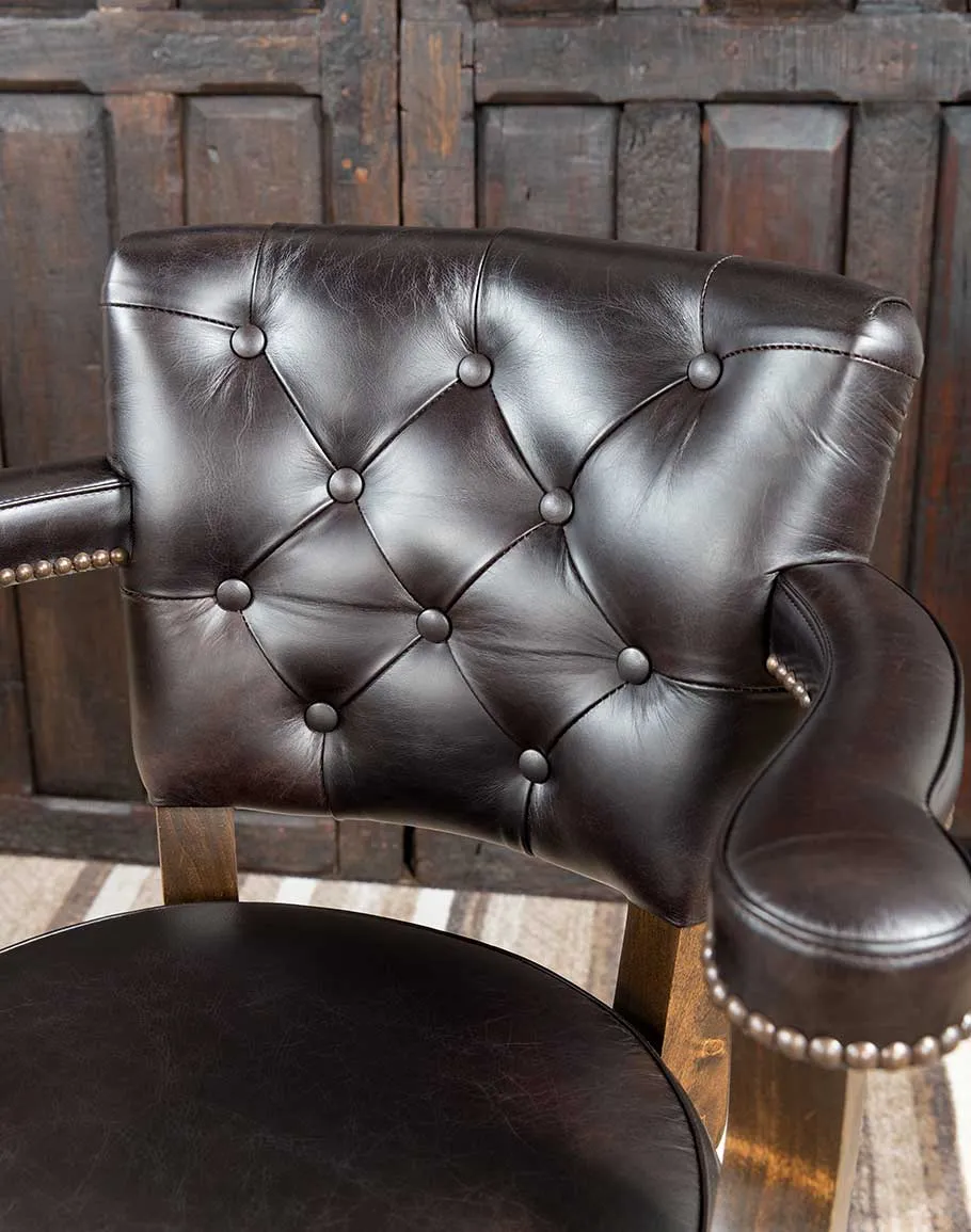 Sleek & Chic Espresso Leather Bar Stool