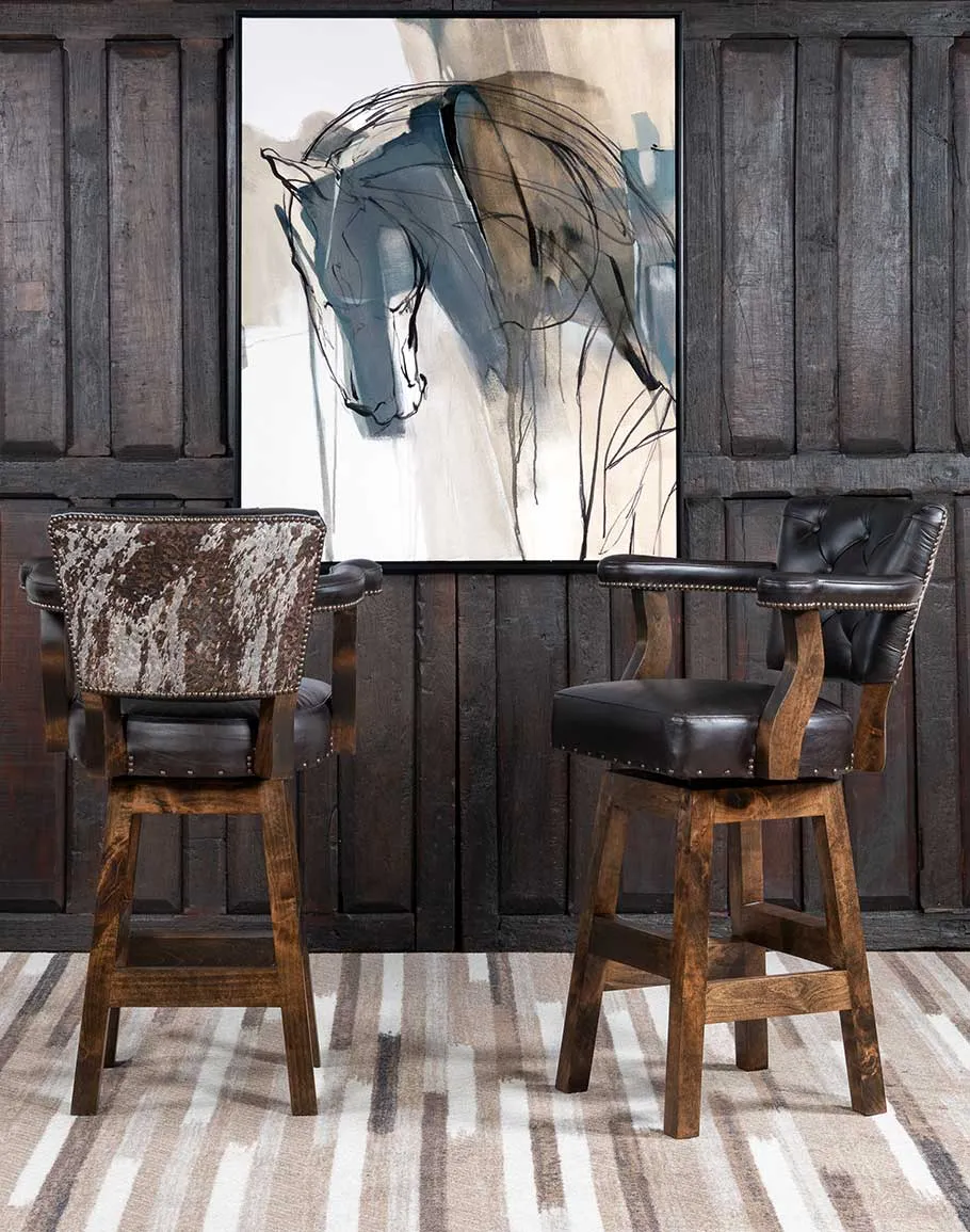 Sleek & Chic Espresso Leather Bar Stool