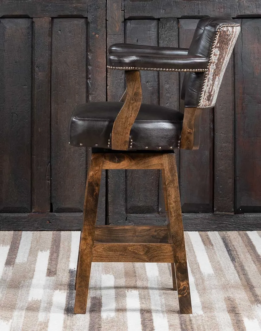 Sleek & Chic Espresso Leather Bar Stool