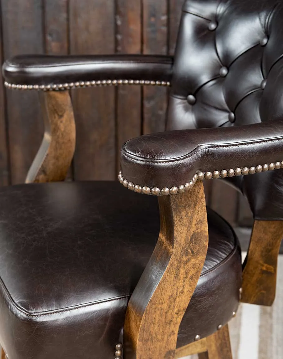 Sleek & Chic Espresso Leather Bar Stool