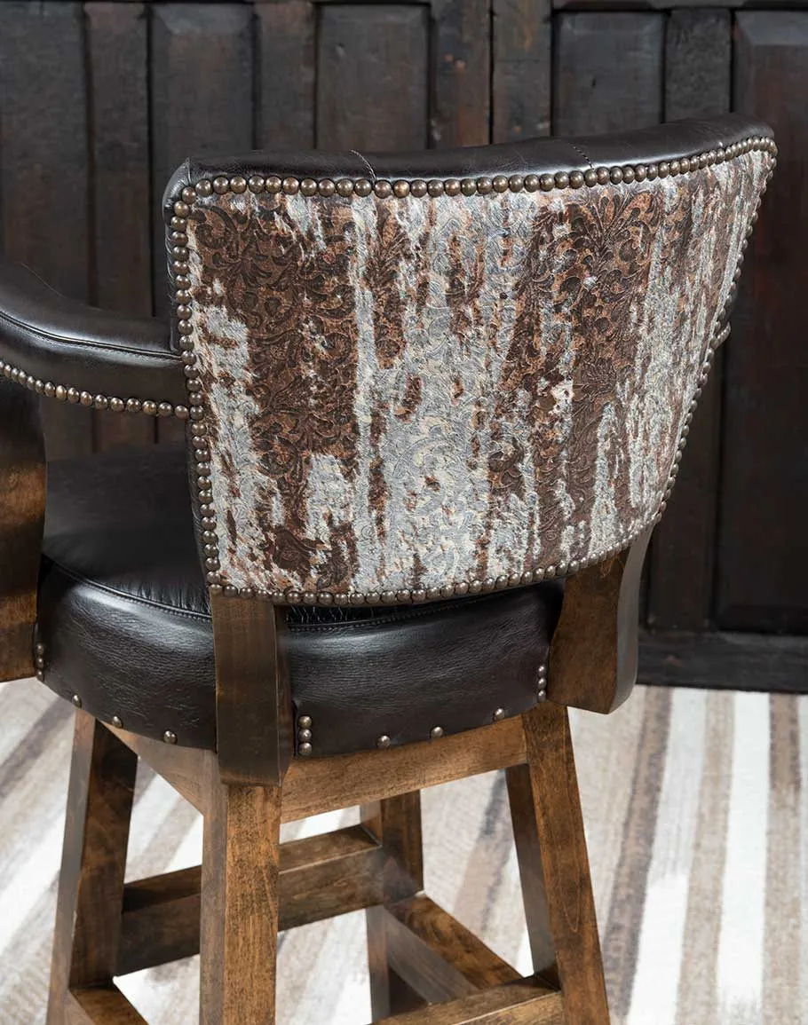Sleek & Chic Espresso Leather Bar Stool