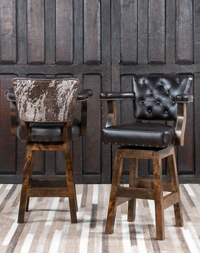 Sleek & Chic Espresso Leather Bar Stool glassware set, wine glass