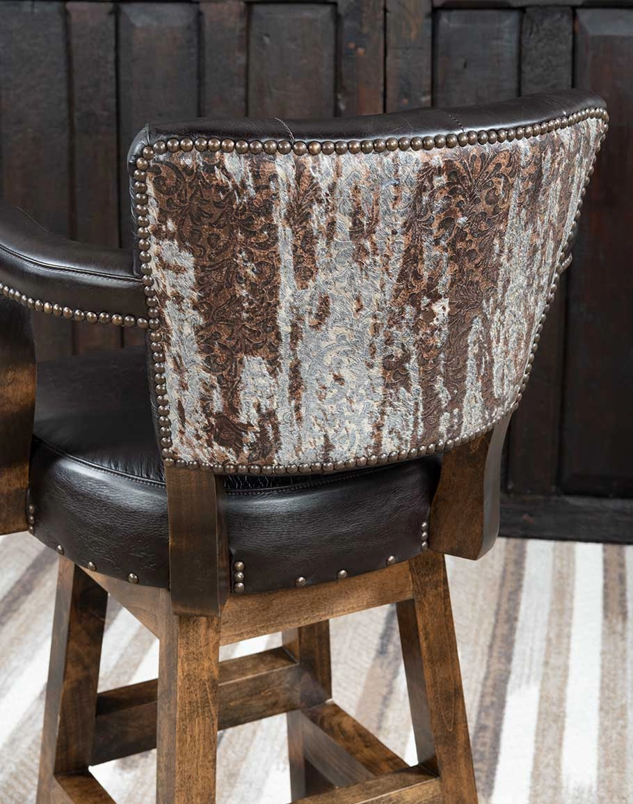 Sleek & Chic Espresso Leather Bar Stool
