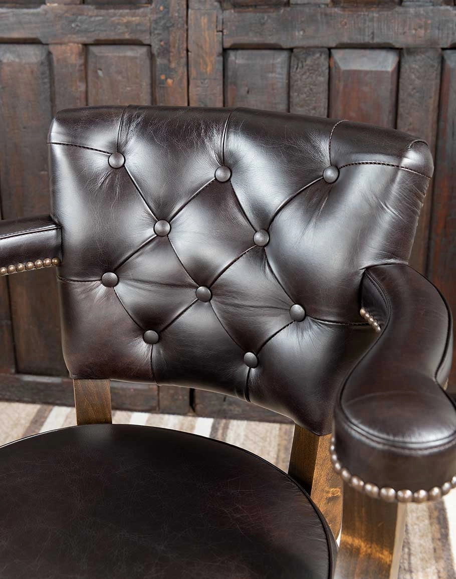 Sleek & Chic Espresso Leather Bar Stool