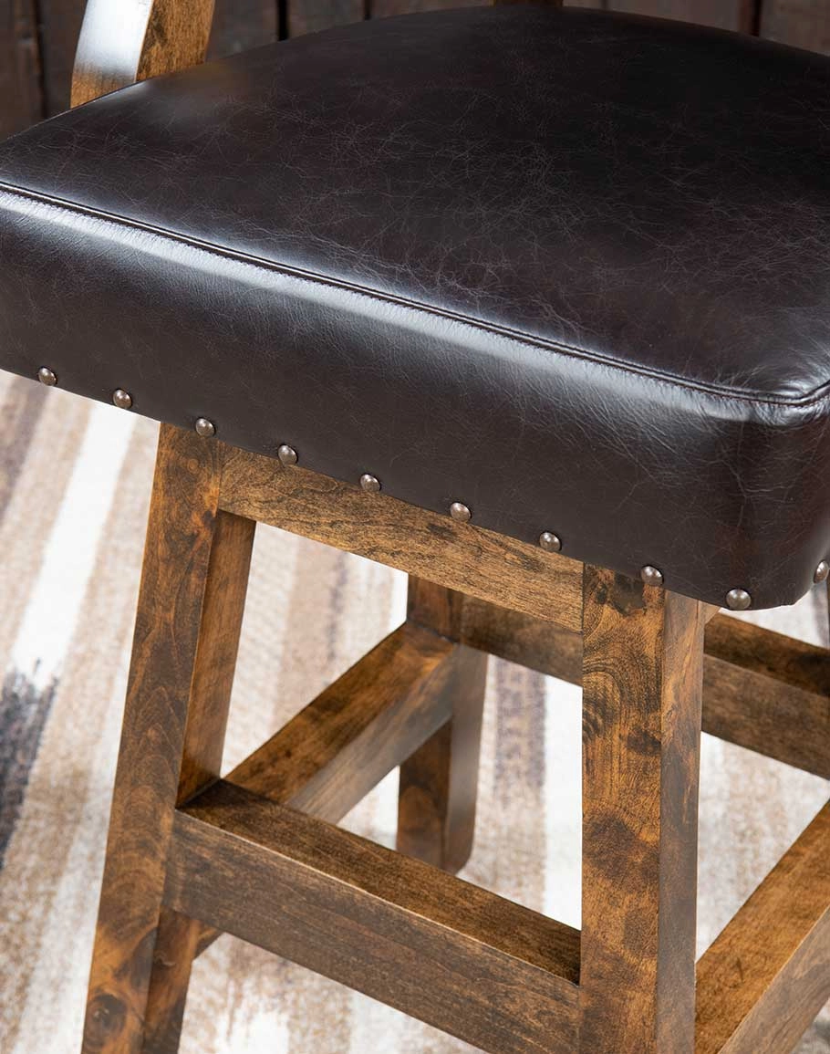 Sleek & Chic Espresso Leather Bar Stool