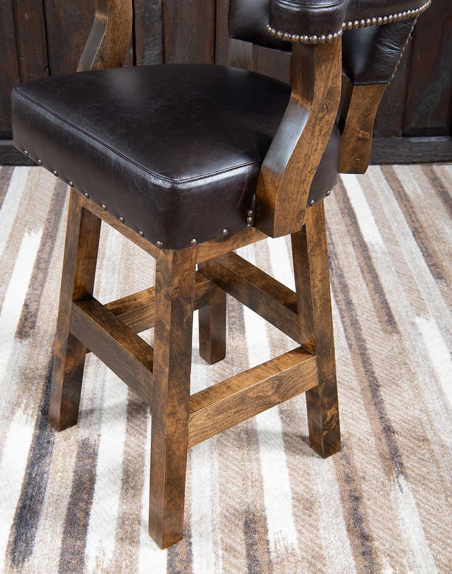 Sleek & Chic Espresso Leather Bar Stool
