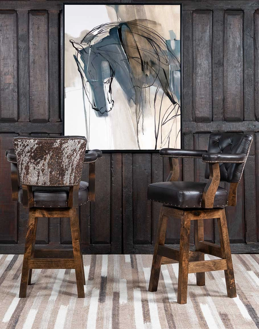 Sleek & Chic Espresso Leather Bar Stool
