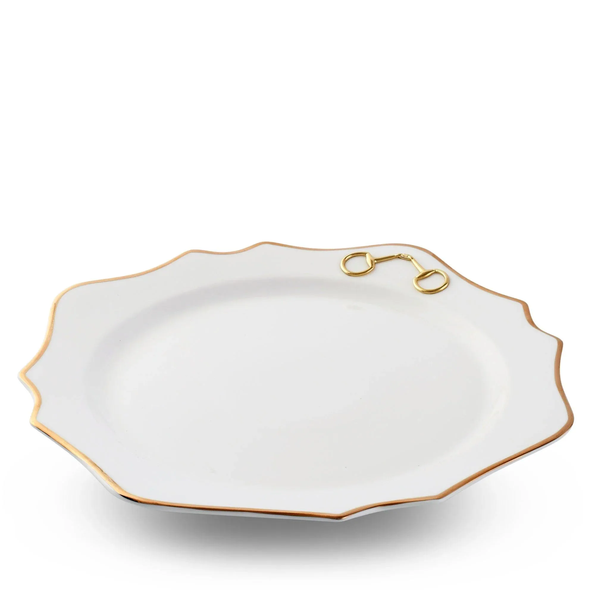 Snaffle Bit Gold Scallop Charger Plate