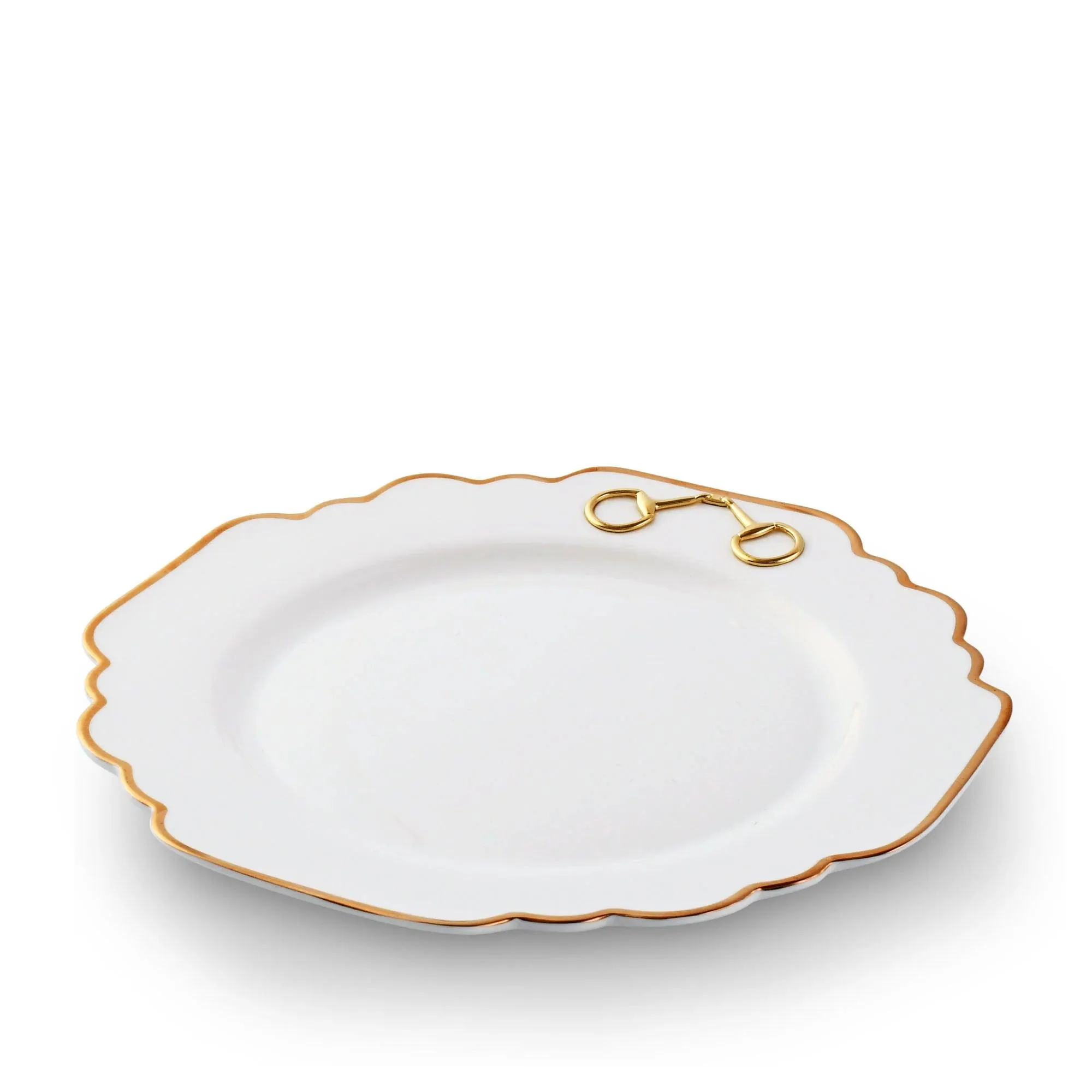 Snaffle Bit Gold Scallop Dinner Plate toilet seat cover, slow close seat