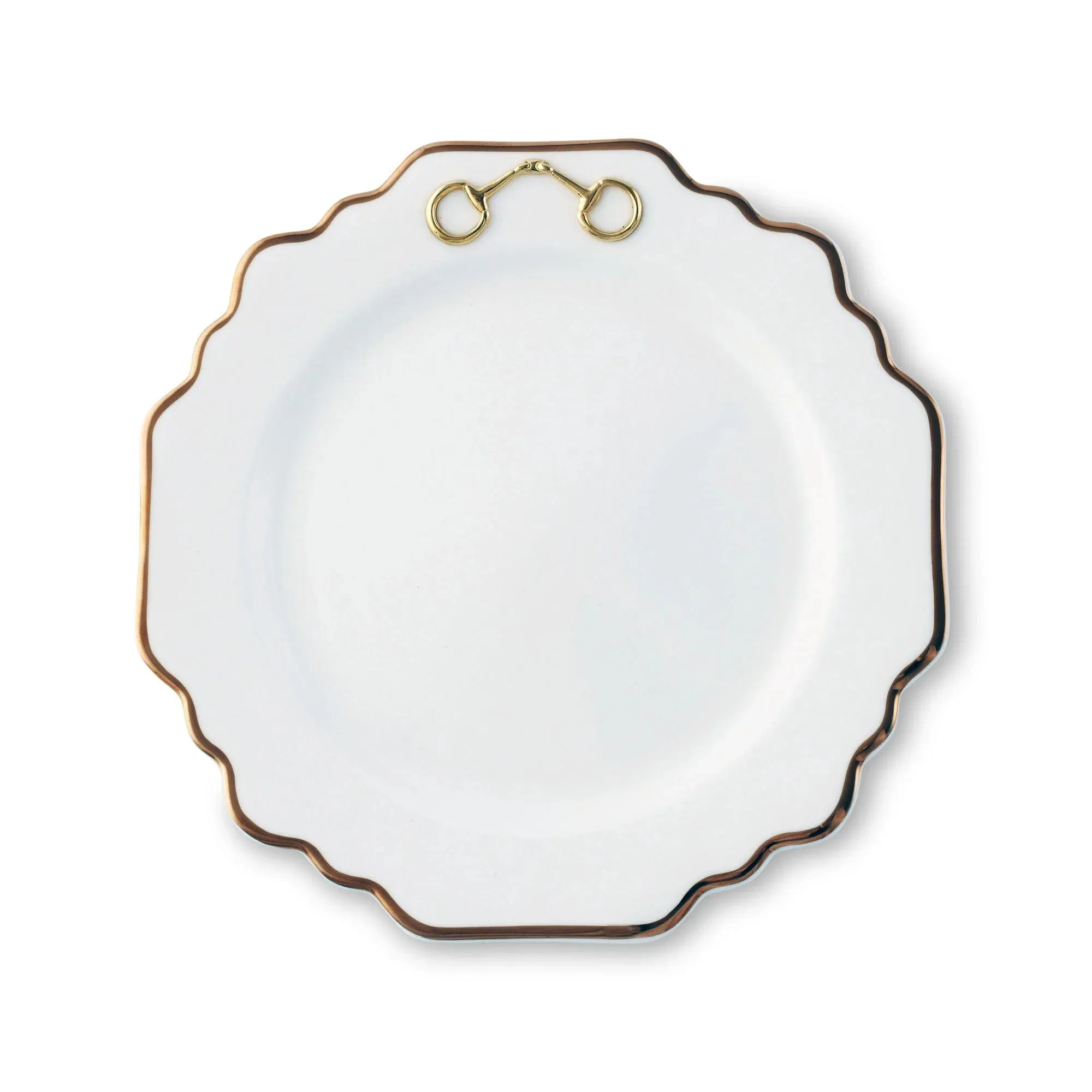 Snaffle Bit Gold Scallop Salad Plate