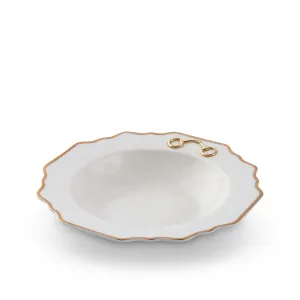 Snaffle Bit Gold Scallop Soup Bowl toilet seat cover, slow close seat