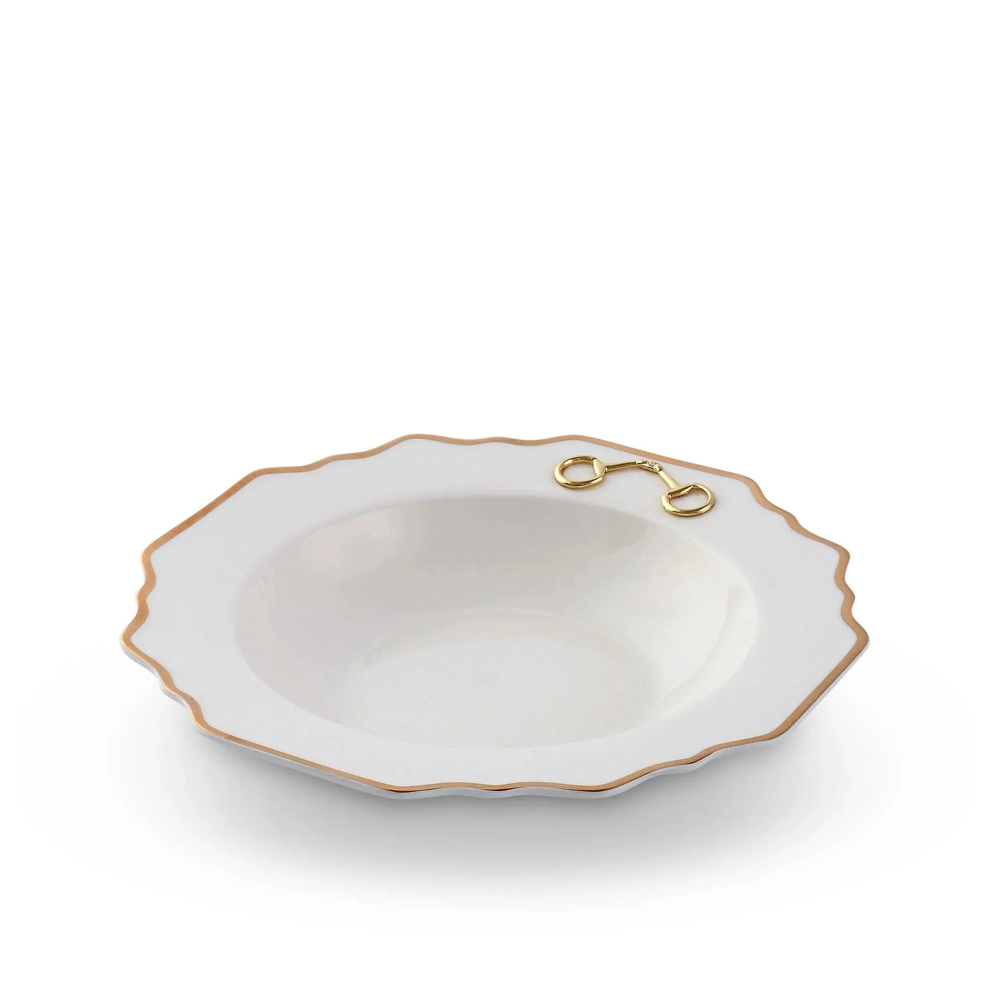 Snaffle Bit Gold Scallop Soup Bowl toilet seat cover, slow close seat
