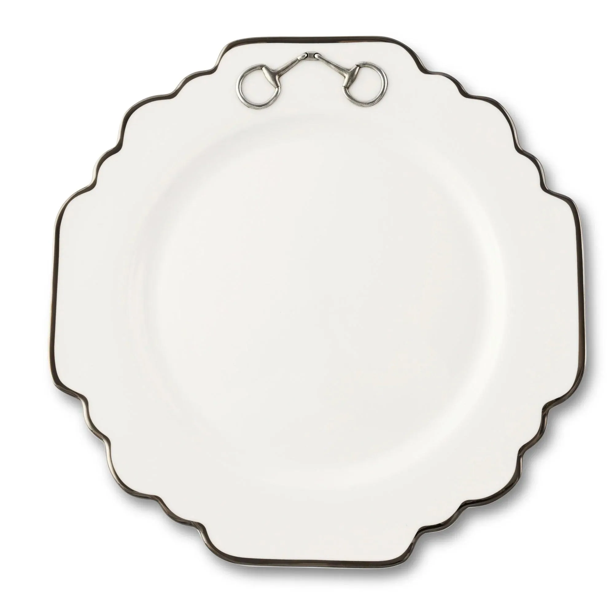 Snaffle Bit Platinum Scallop Dinner Plate toilet seat cover, slow close seat