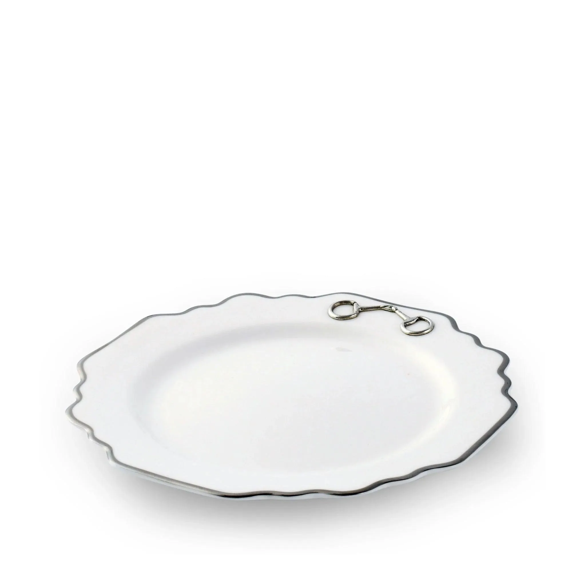 Snaffle Bit Platinum Scallop Salad Plate