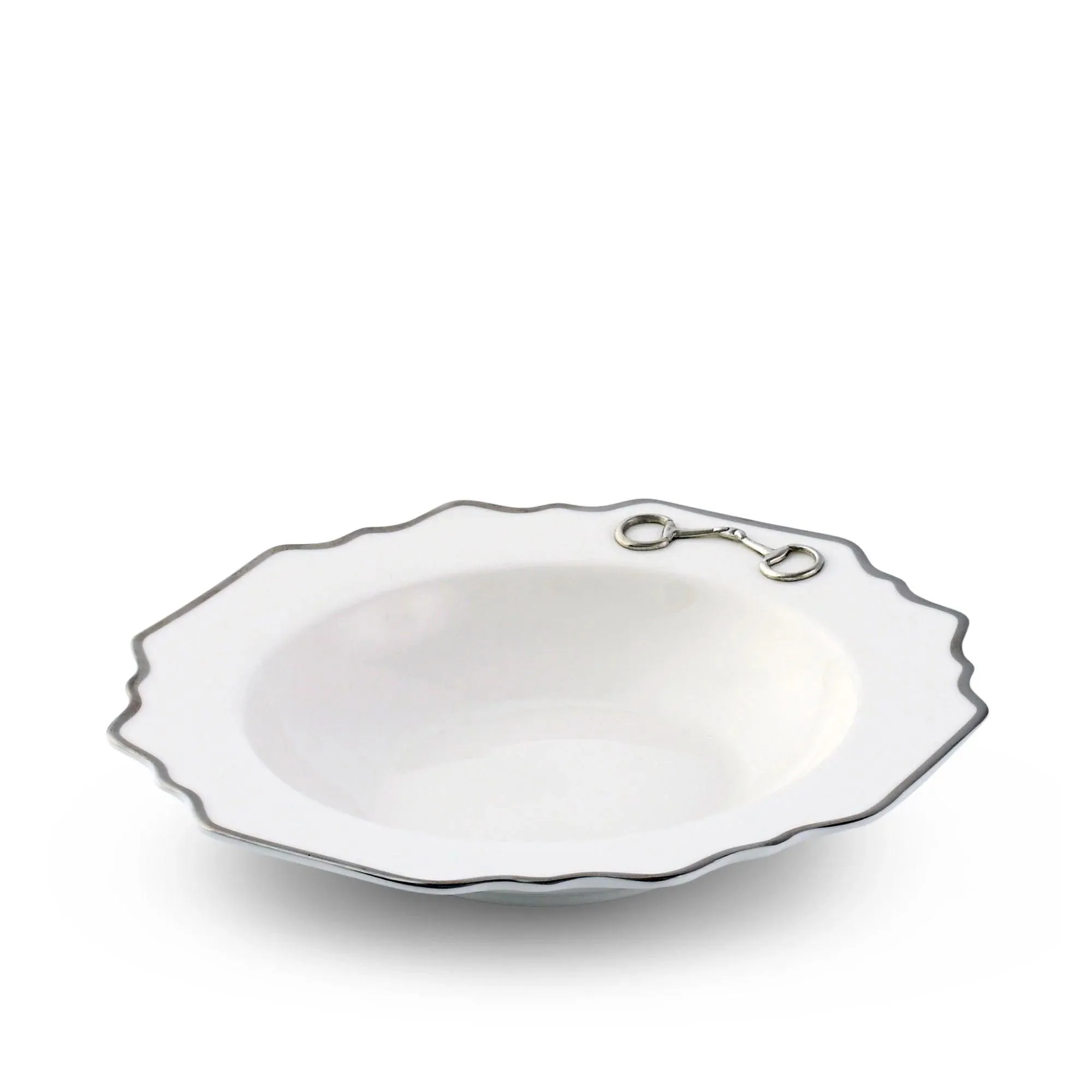 Snaffle Bit Platinum Scallop Soup Bowl toilet seat cover, slow close seat