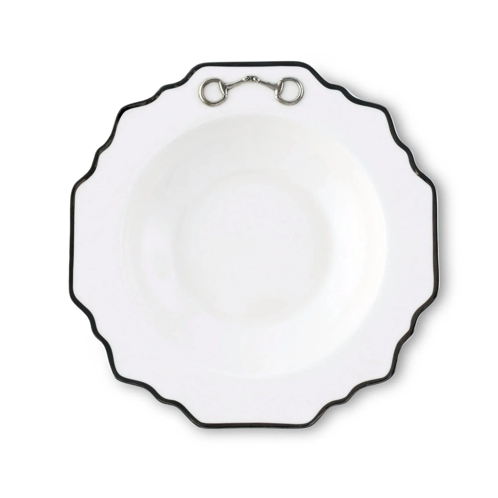 Snaffle Bit Platinum Scallop Soup Bowl